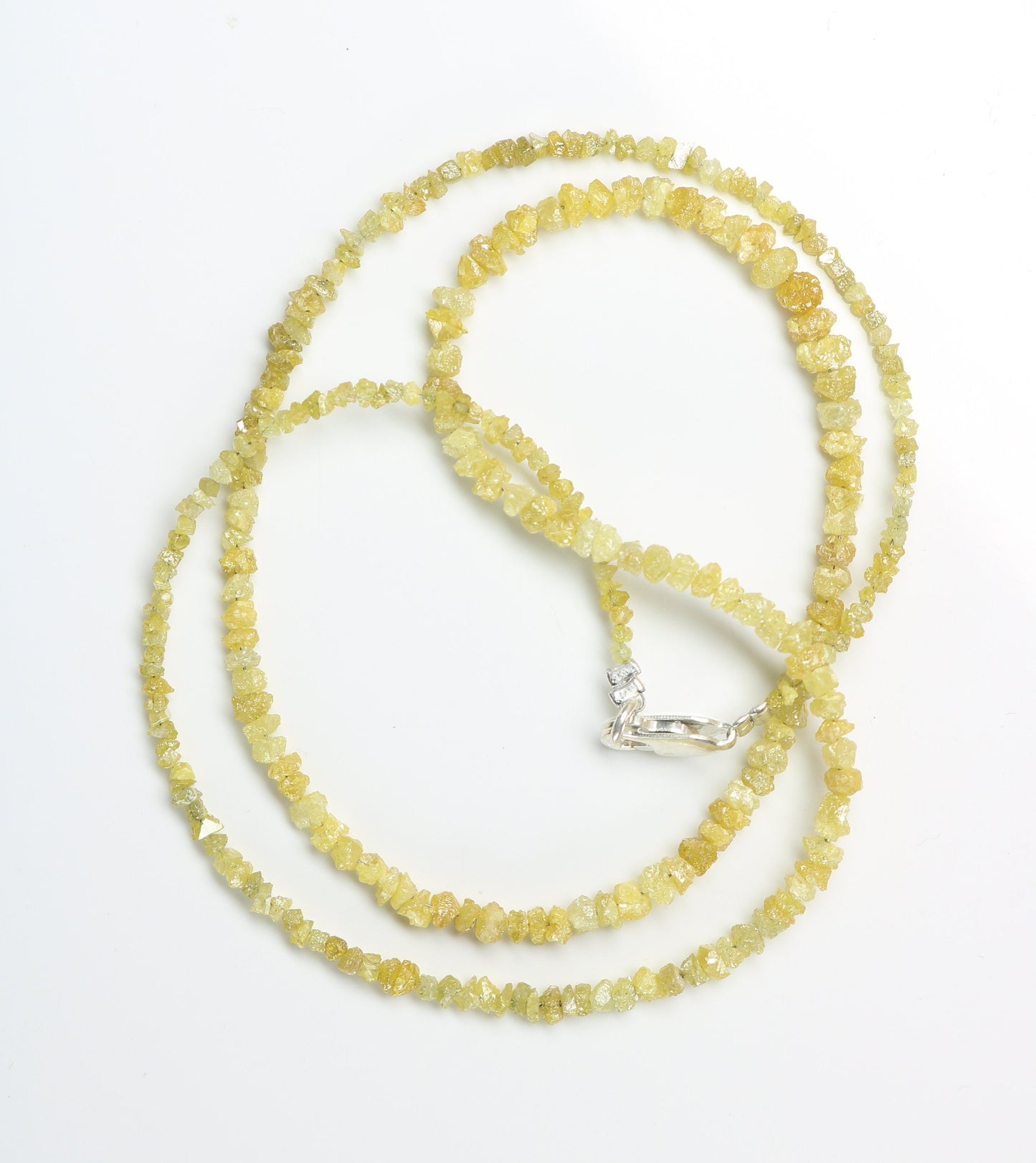 Yellow Raw Rough Diamond Beads | Faceted One-of-a-Kind Art Deco & Retro Jewelry | Unique Vintage Crystal Necklace DIY Craft Supplies