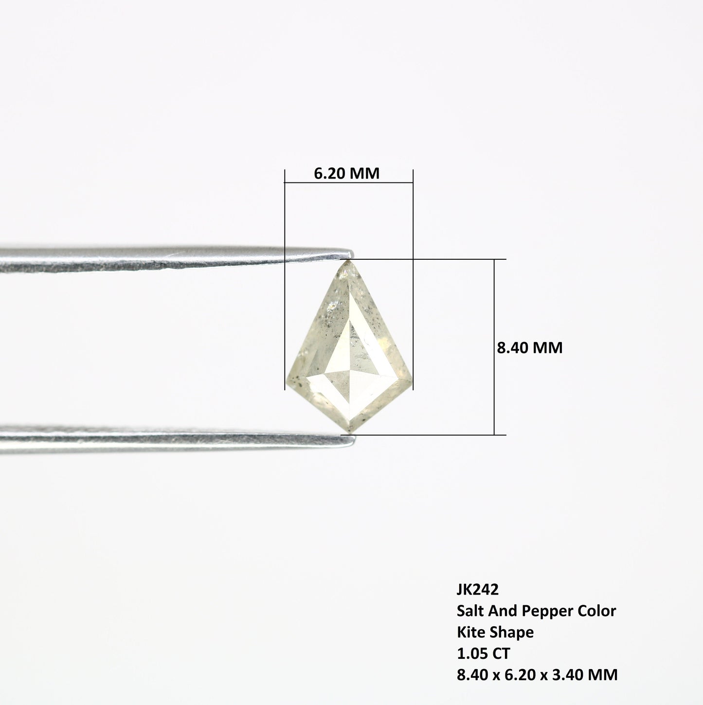 1.05 CT Kite shape Natural Loose Diamond -Kite Shape Salt and Pepper Diamond - For Salt Pepper Diamond Ring - Sale Offer- Unique Gift