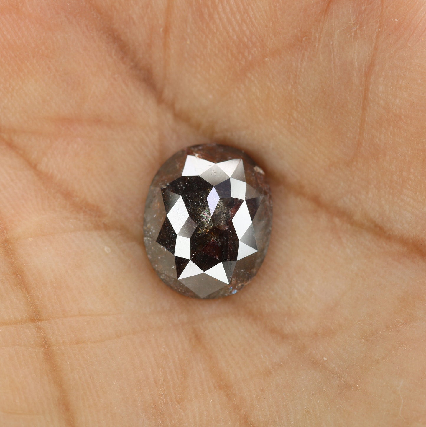 4.28 CT Huge Oval Natural Salt and Pepper Diamond - Unique Oval Engagement Ring, Custom Jewelry & Thoughtful Birthday Gift for Him