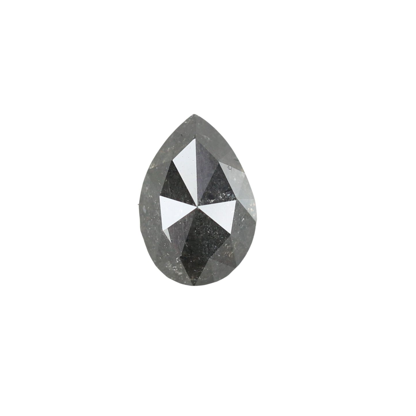 0.92 CT Pear Shape Natural Salt and Pepper Loose Galaxy Diamond for Engagement Ring | Bezel Set Pear Ring | Perfect Gift for Her or Him