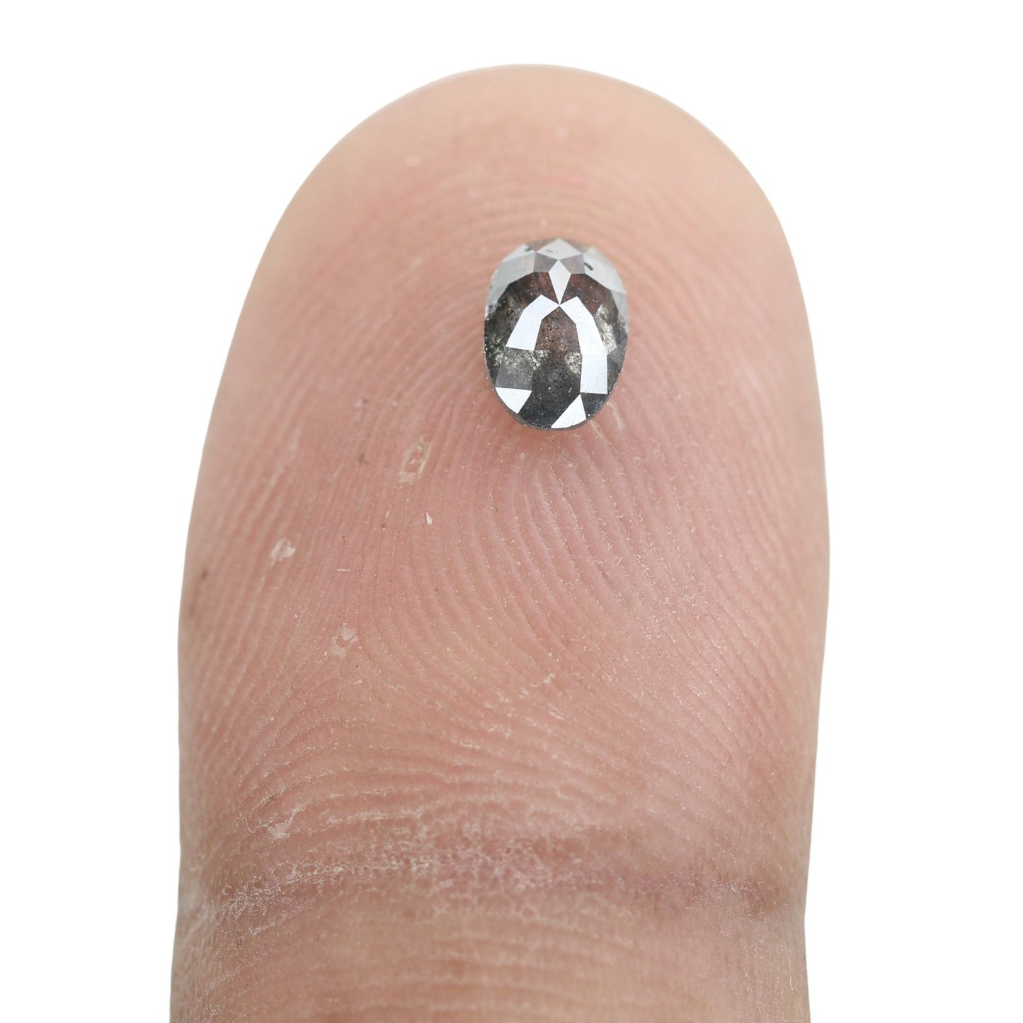 0.45 CT Oval Salt and Pepper Diamond Loose Gemstone - Natural Oval Cut for Unique Engagement Ring & Perfect Gift for Him or Her