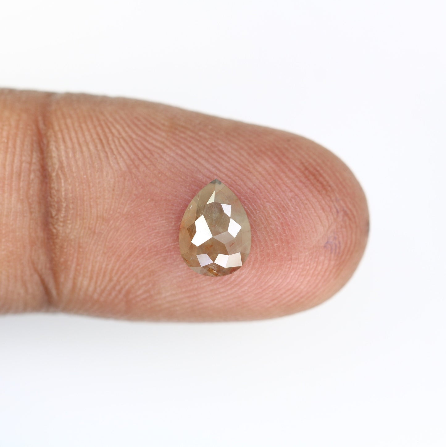 0.91 CT Rose Cut Natural Grey Pear Galaxy Diamond | Unique Engagement Ring | Gold Ring | Natural Diamond Jewelry