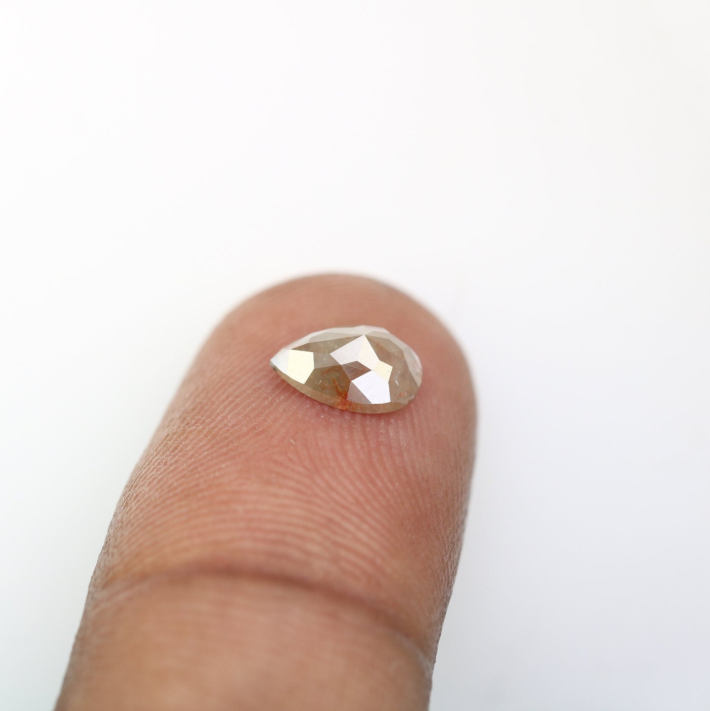 0.91 CT Rose Cut Natural Grey Pear Galaxy Diamond | Unique Engagement Ring | Gold Ring | Natural Diamond Jewelry