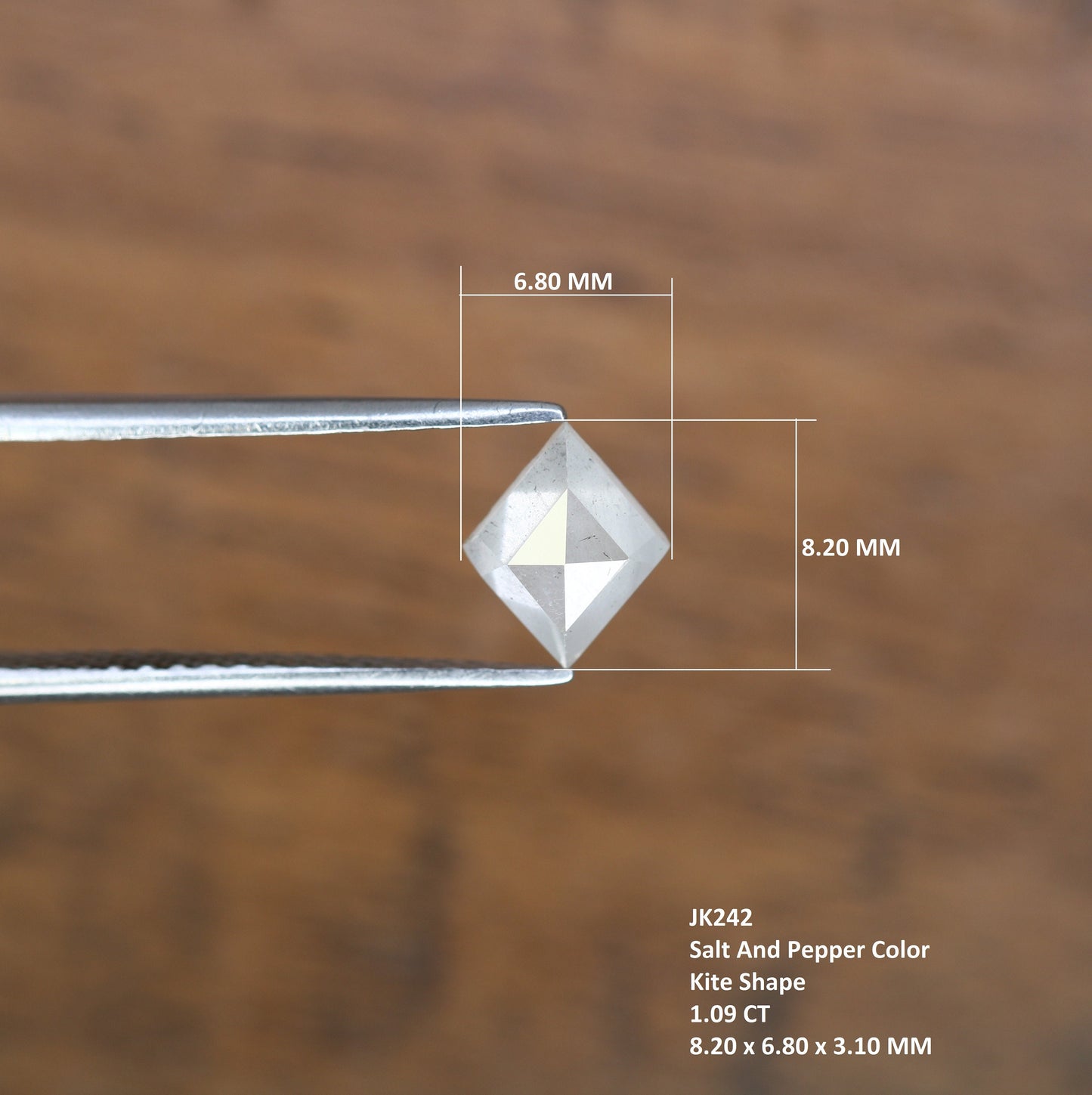 1.09 CT Kite shape Natural Loose Diamond -Kite Shape Salt and Pepper Diamond - For Salt Pepper Diamond Ring - Sale Offer- Unique Gift