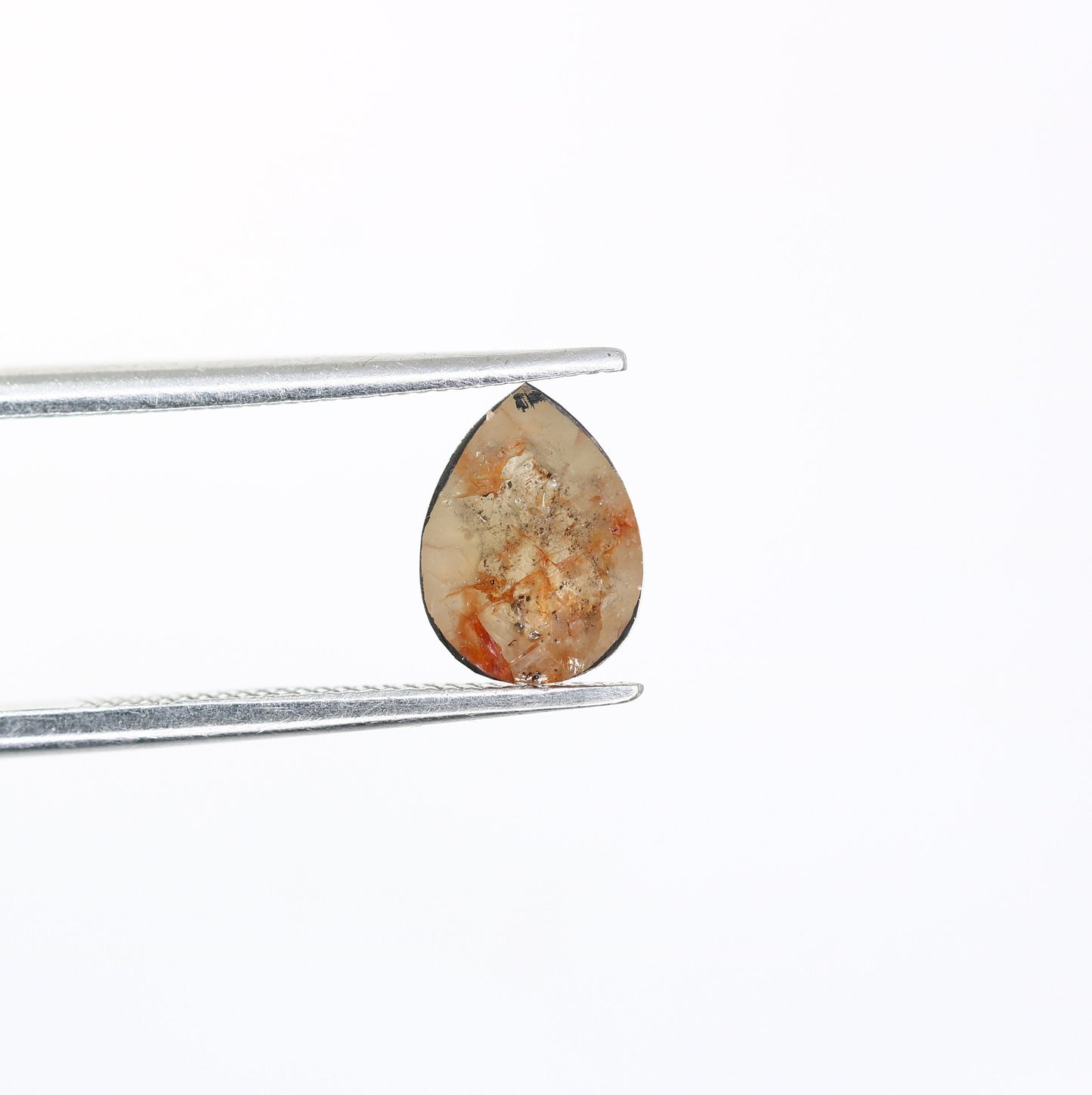 0.91 CT Rose Cut Natural Grey Pear Galaxy Diamond | Unique Engagement Ring | Gold Ring | Natural Diamond Jewelry