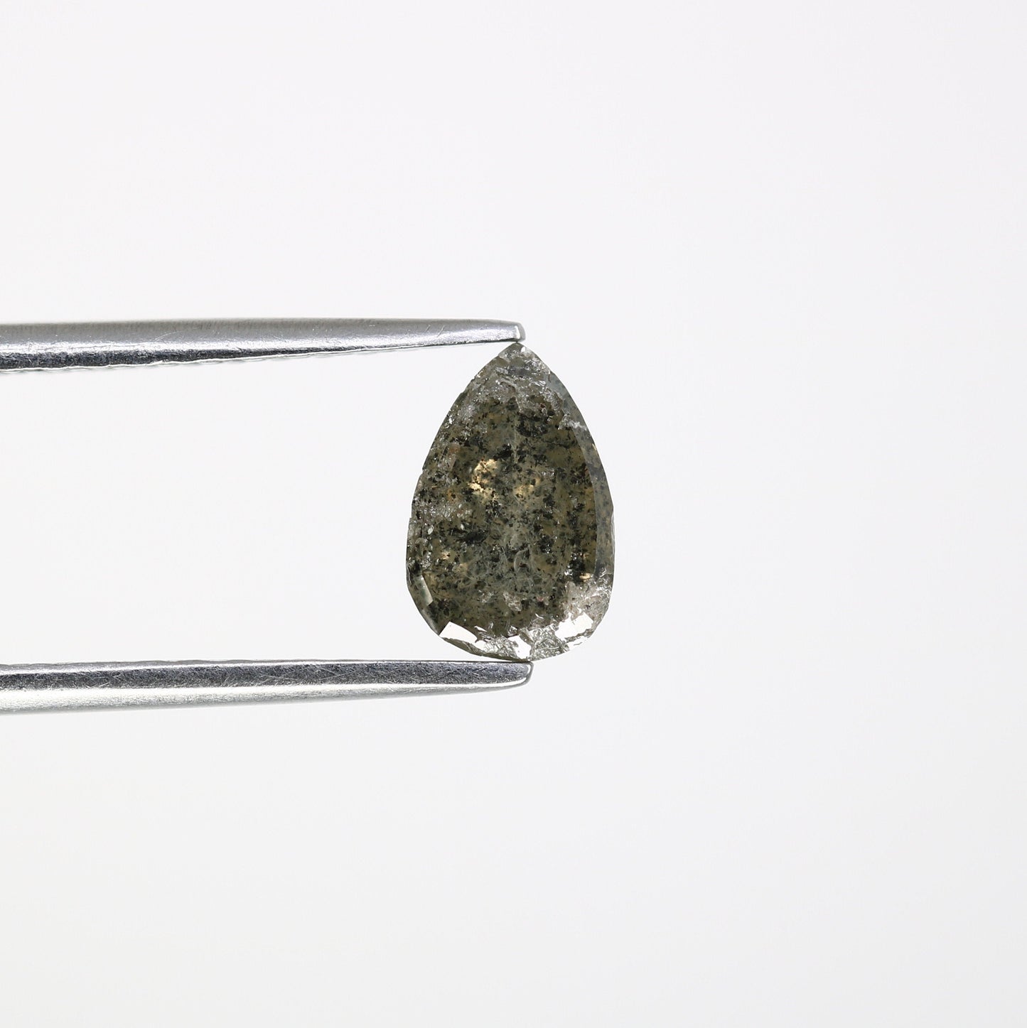 1.13 CT Pear Cut Salt And Pepper DiamondFor Gold Ring Diamonds