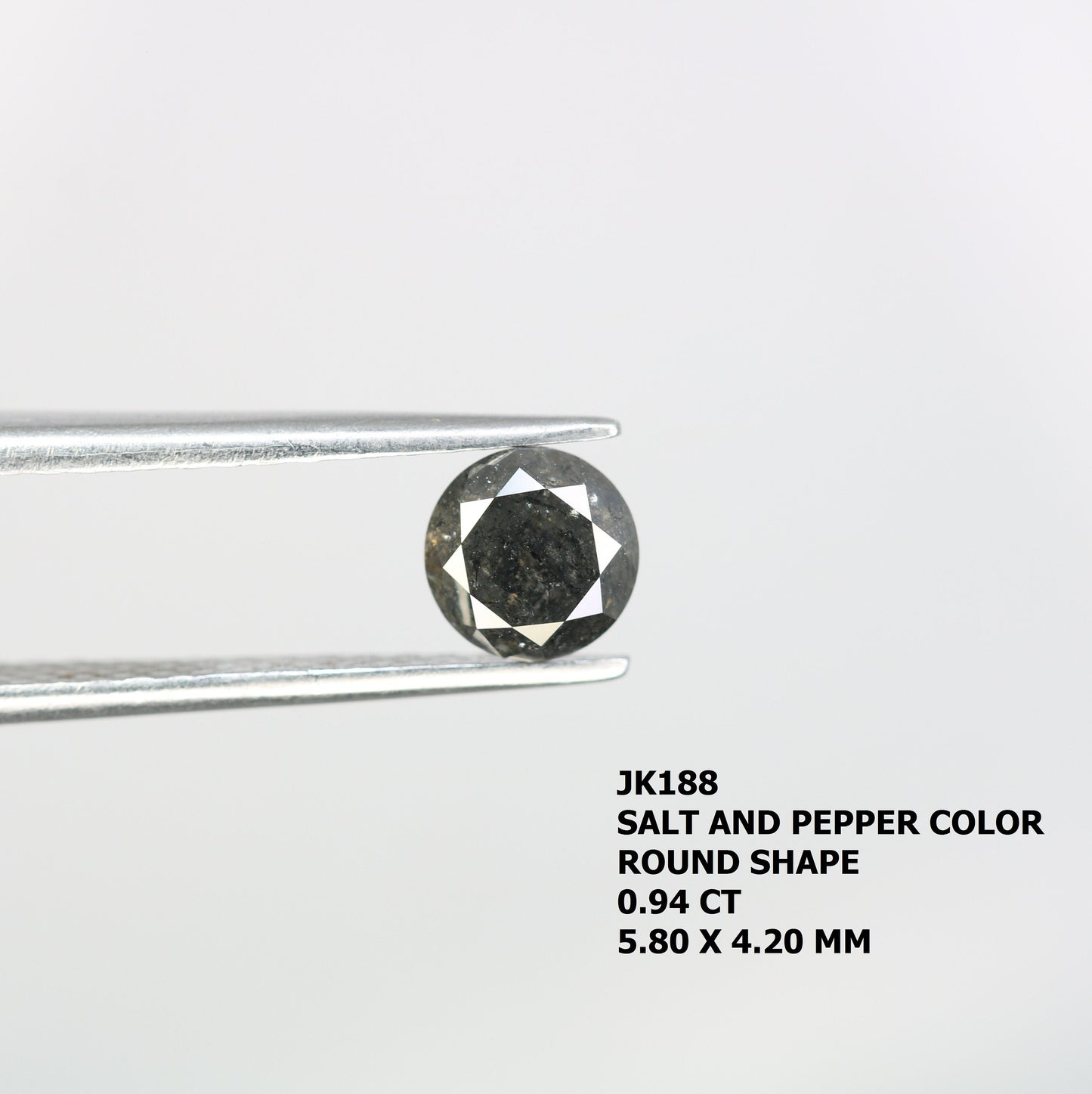 0.94 CT Loose Salt and Pepper Round DiamondFor Gold Ring Diamonds