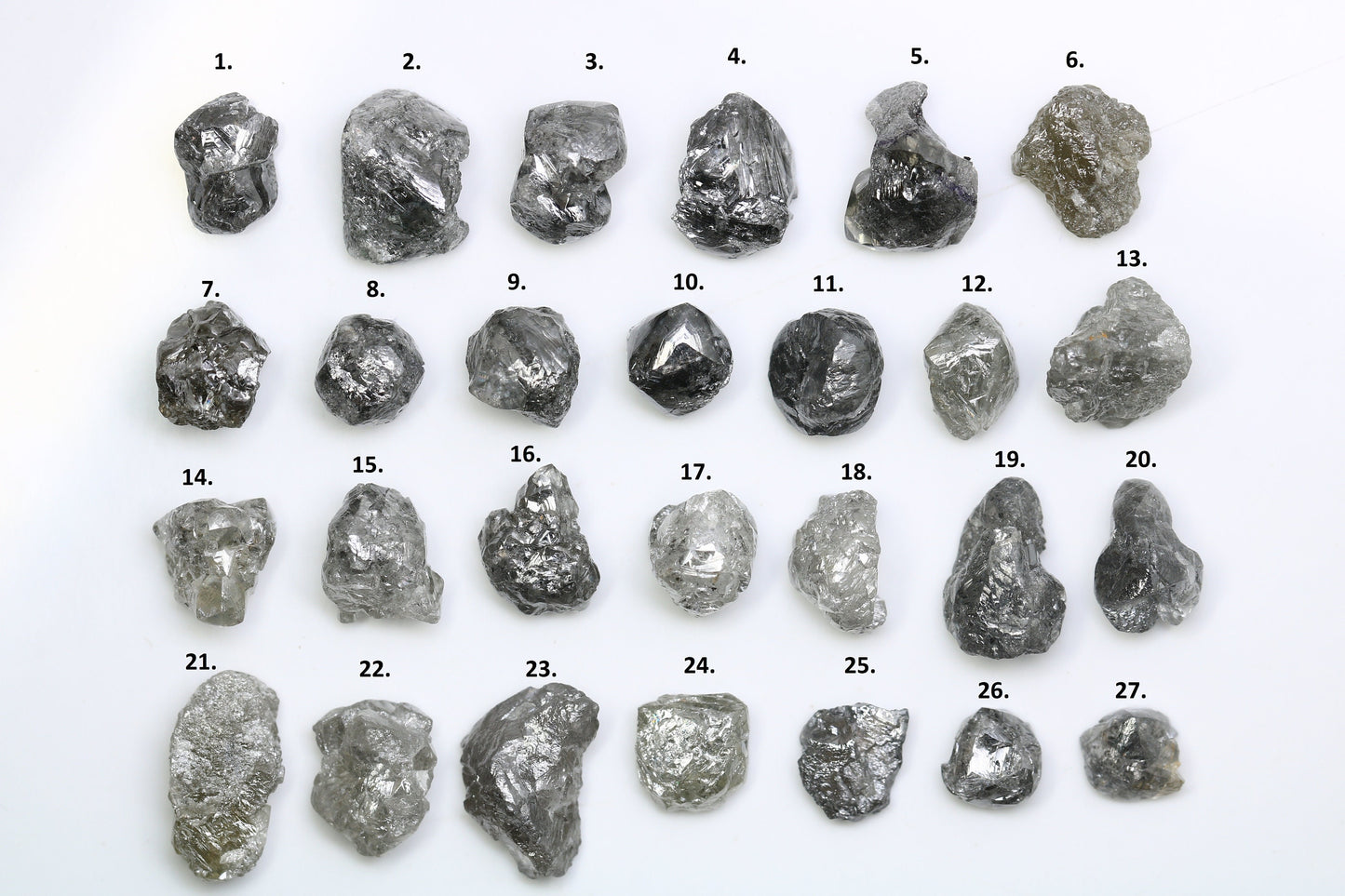 3 CT Raw Salt and Pepper Diamonds | Natural Rough Gemstones for Rings | Unisex Diamond Jewelry | Unique Gifts for Her and Him