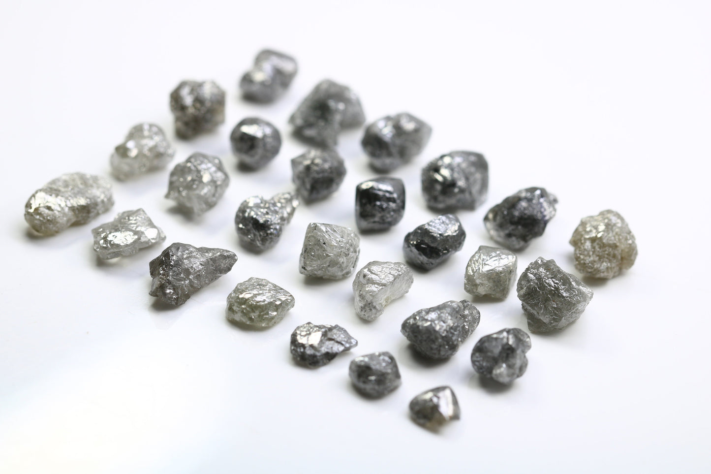 3 CT Raw Salt and Pepper Diamonds | Natural Rough Gemstones for Rings | Unisex Diamond Jewelry | Unique Gifts for Her and Him