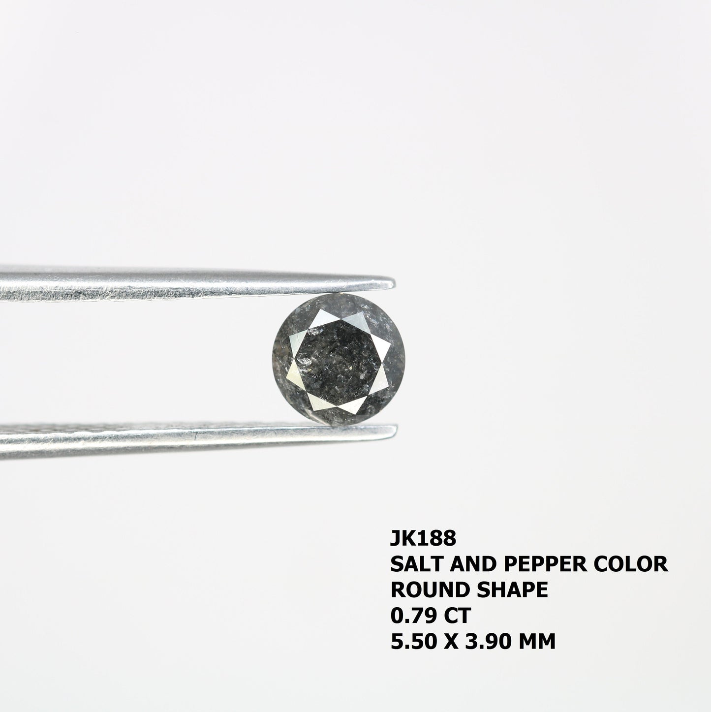 0.79 Carat 5.5mm Salt and Pepper Round Diamond RingFor Gold Ring Diamonds