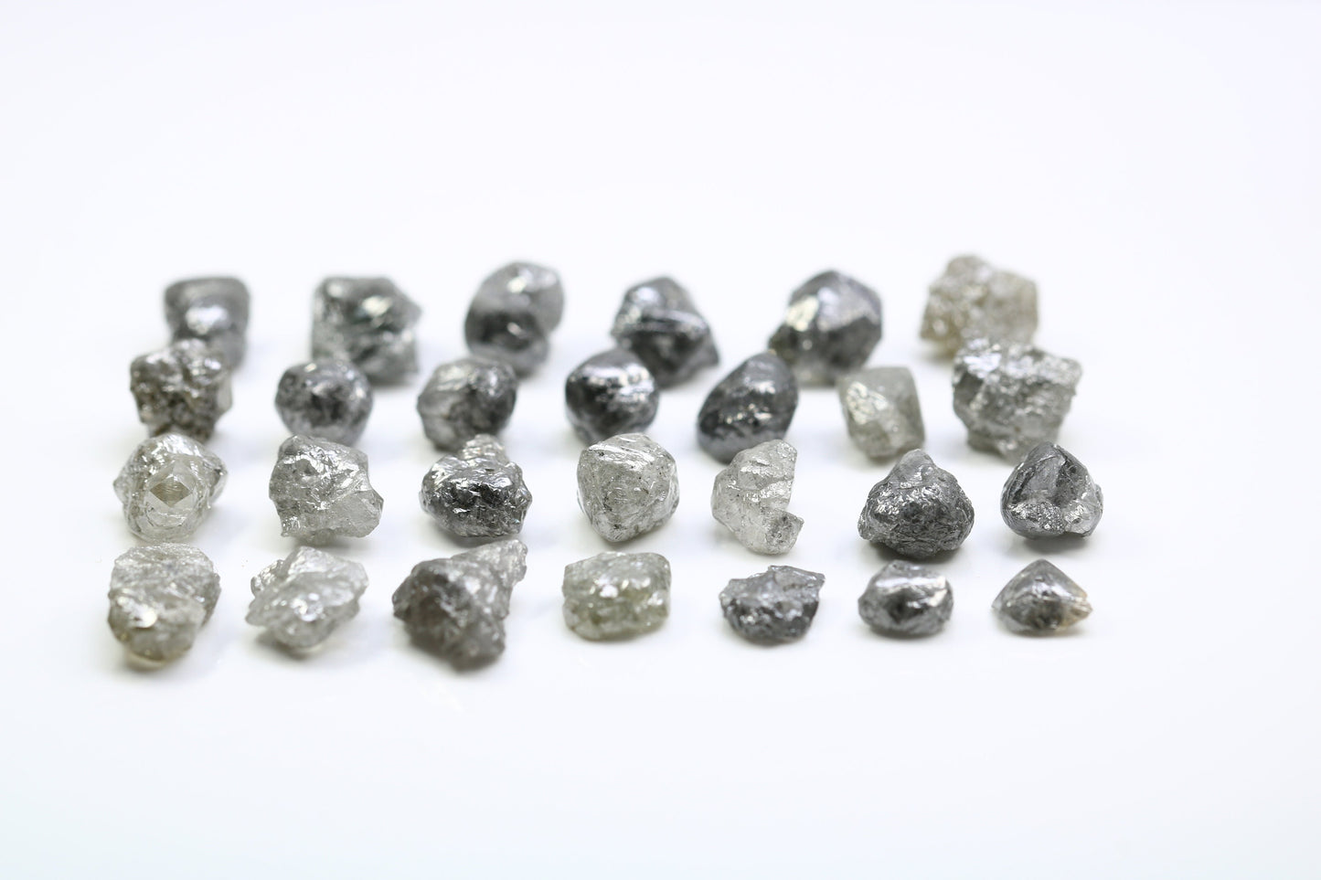 3 CT Raw Salt and Pepper Diamonds | Natural Rough Gemstones for Rings | Unisex Diamond Jewelry | Unique Gifts for Her and Him