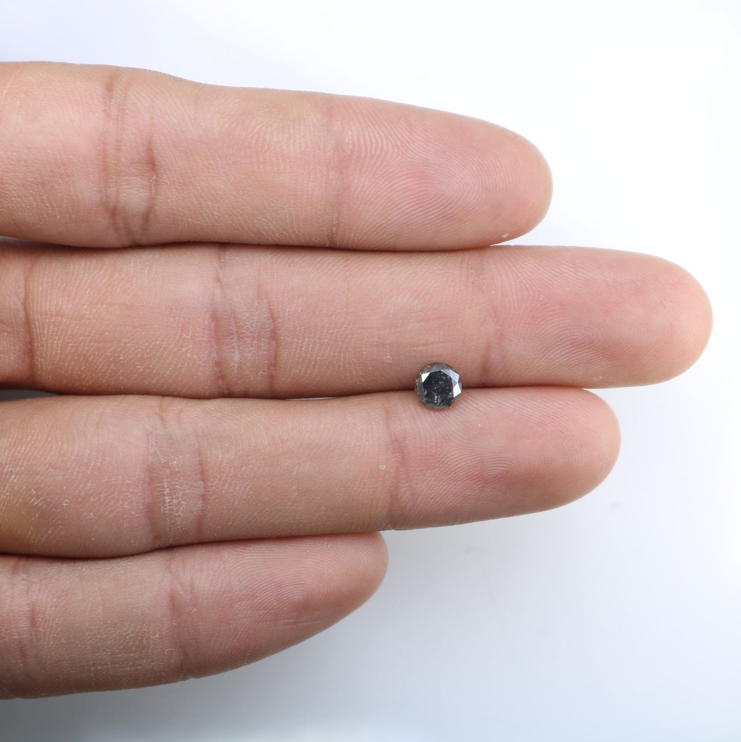 0.79 Carat 5.5mm Salt and Pepper Round Diamond RingFor Gold Ring Diamonds