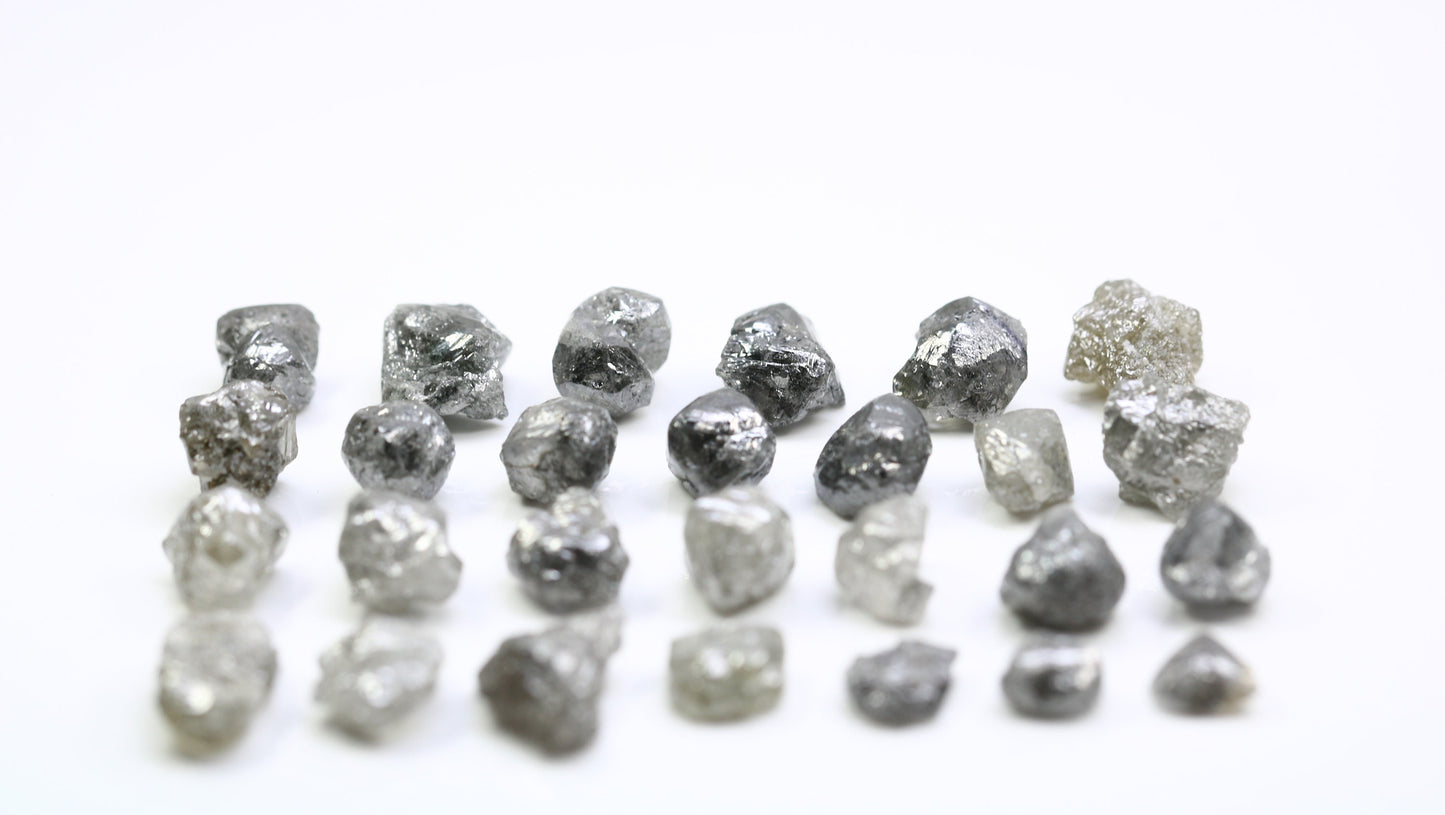 3 CT Raw Salt and Pepper Diamonds | Natural Rough Gemstones for Rings | Unisex Diamond Jewelry | Unique Gifts for Her and Him