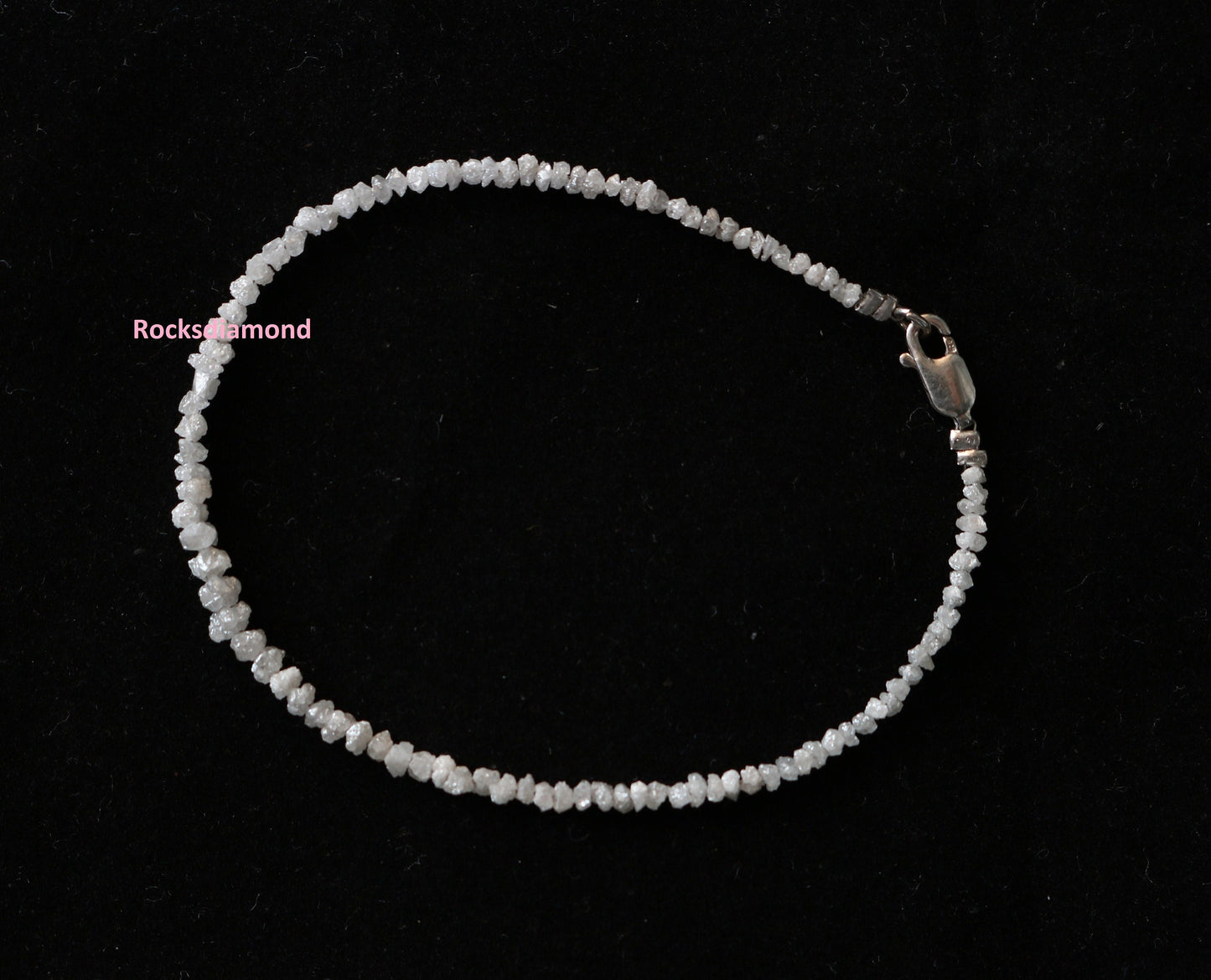 Natural Raw Rough Diamond Beads | One-of-a-Kind Art Deco Retro Necklace | Unique Vintage Crystal Jewelry & Handmade Craft Supplies for Women