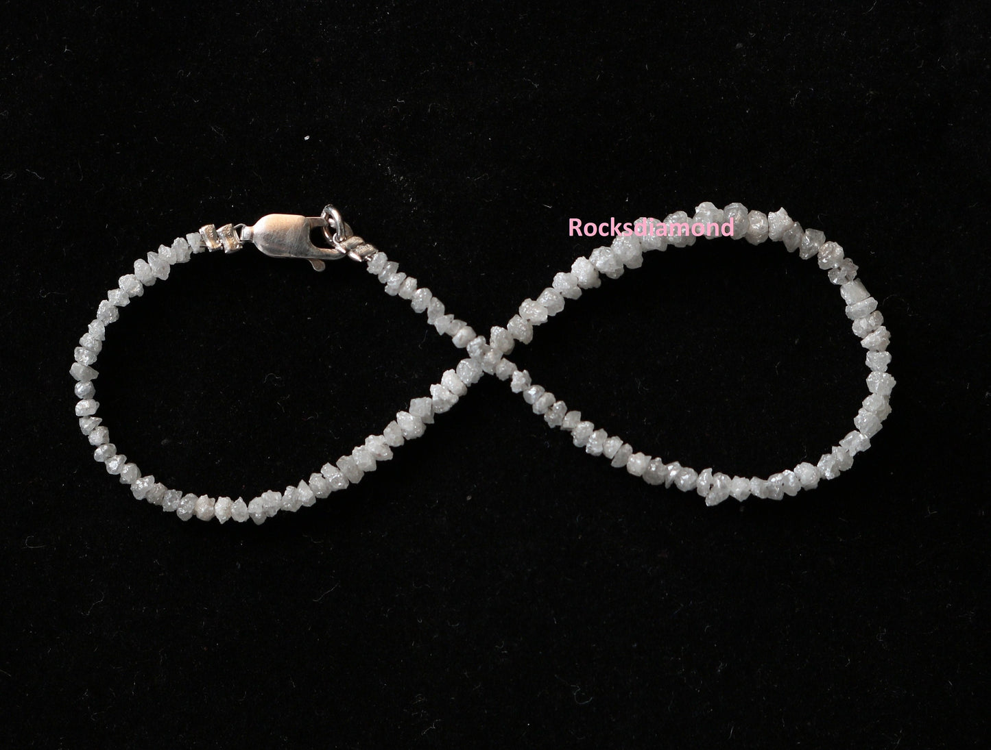 Natural Raw Rough Diamond Beads | One-of-a-Kind Art Deco Retro Necklace | Unique Vintage Crystal Jewelry & Handmade Craft Supplies for Women