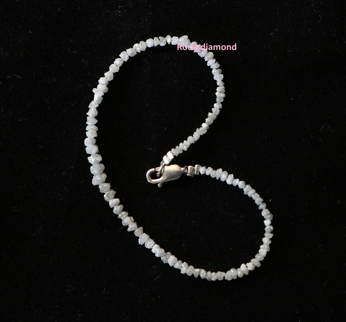 Natural Raw Rough Diamond Beads | One-of-a-Kind Art Deco Retro Necklace | Unique Vintage Crystal Jewelry & Handmade Craft Supplies for Women