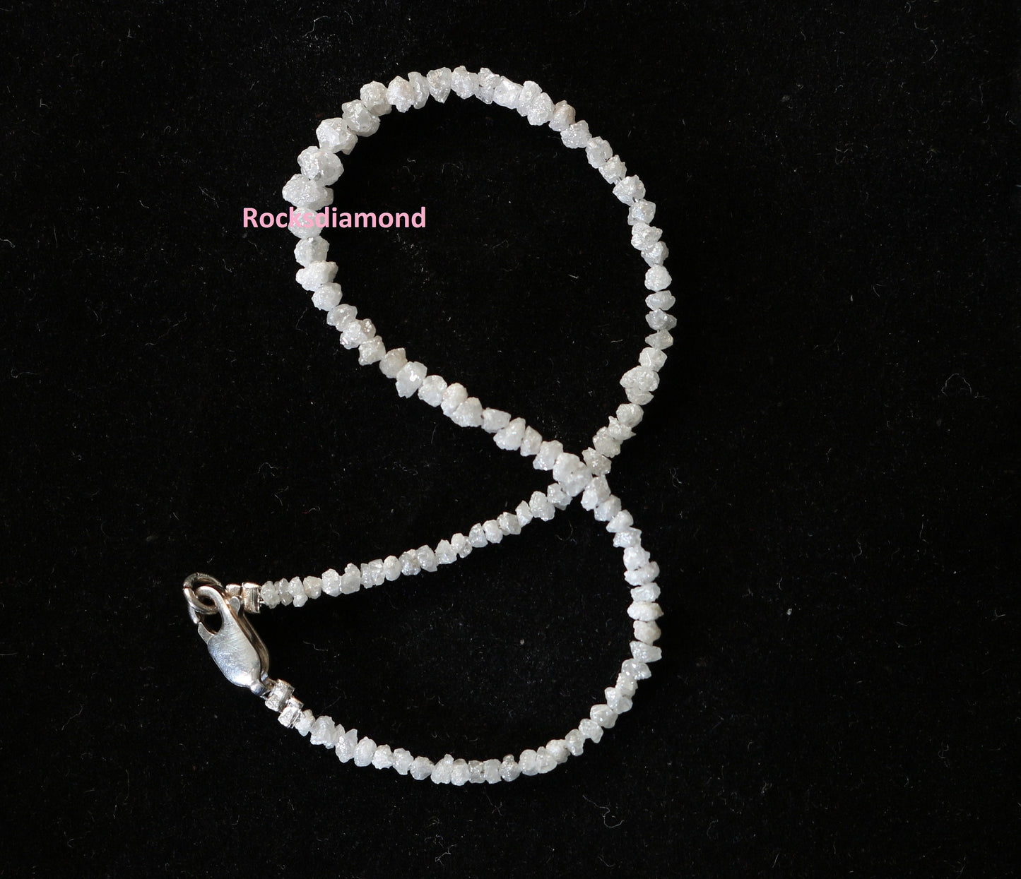 Natural Raw Rough Diamond Beads | One-of-a-Kind Art Deco Retro Necklace | Unique Vintage Crystal Jewelry & Handmade Craft Supplies for Women