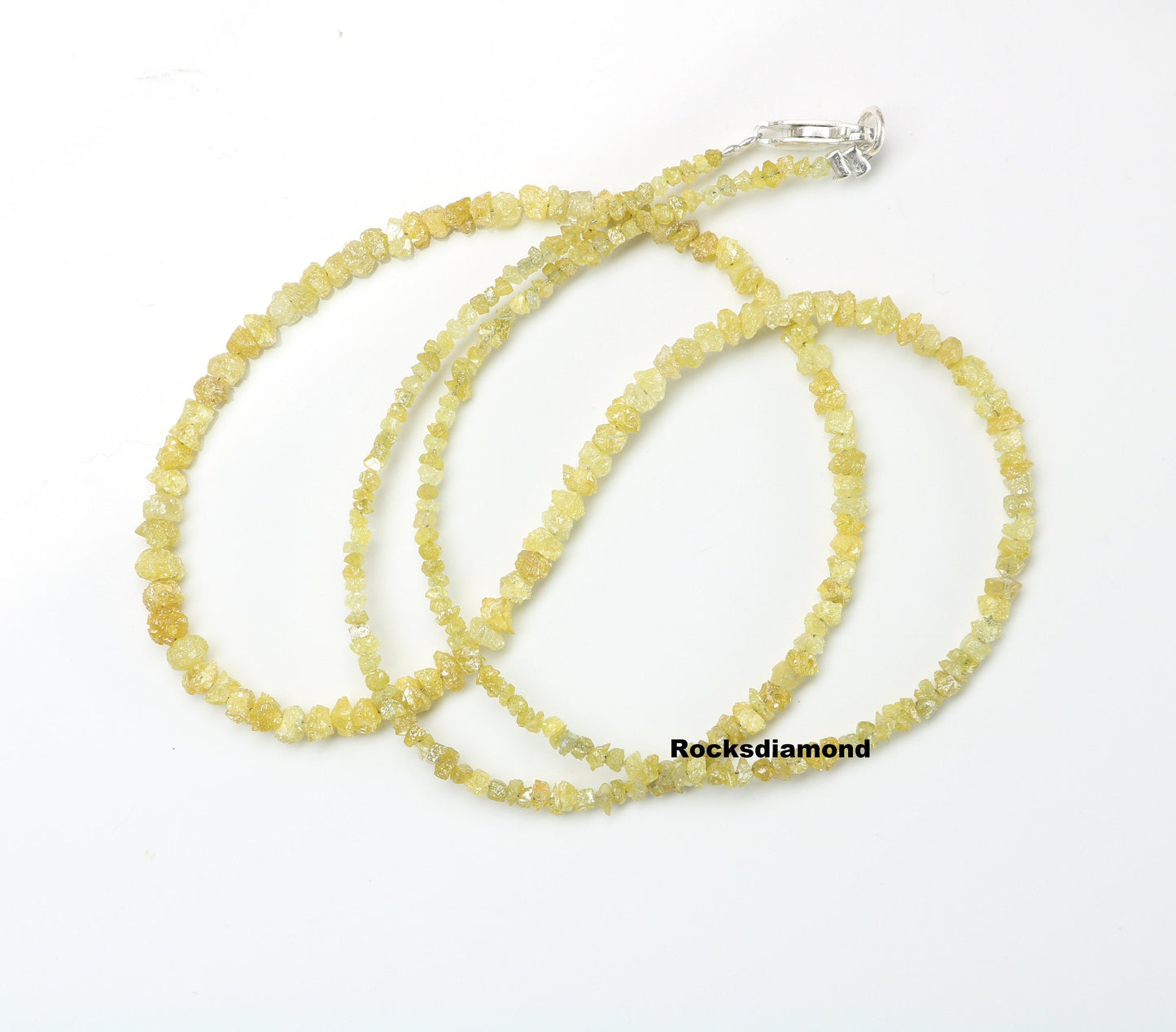 Natural Raw Rough Yellow Diamond Beads | One-of-a-Kind Art Deco Retro Necklace | Unique Vintage Crystal Jewelry Craft Supplies for Women