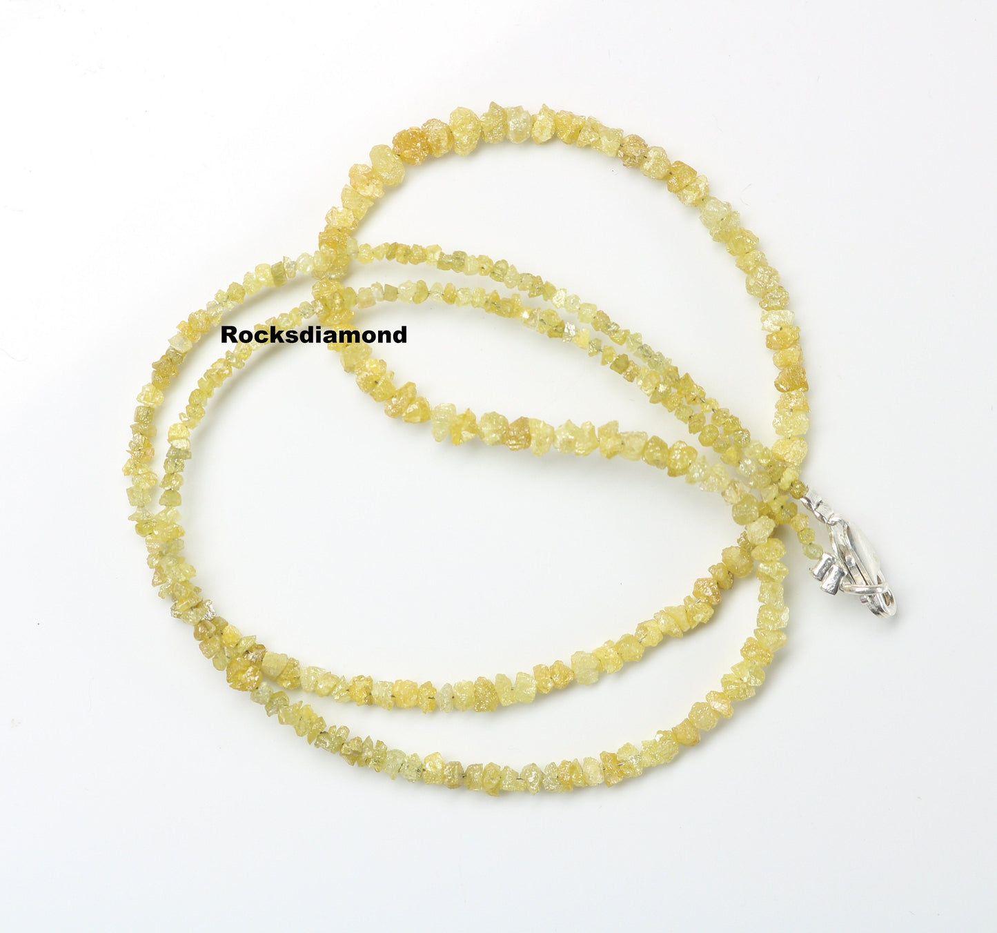 Natural Raw Rough Yellow Diamond Beads | One-of-a-Kind Art Deco Retro Necklace | Unique Vintage Crystal Jewelry Craft Supplies for Women