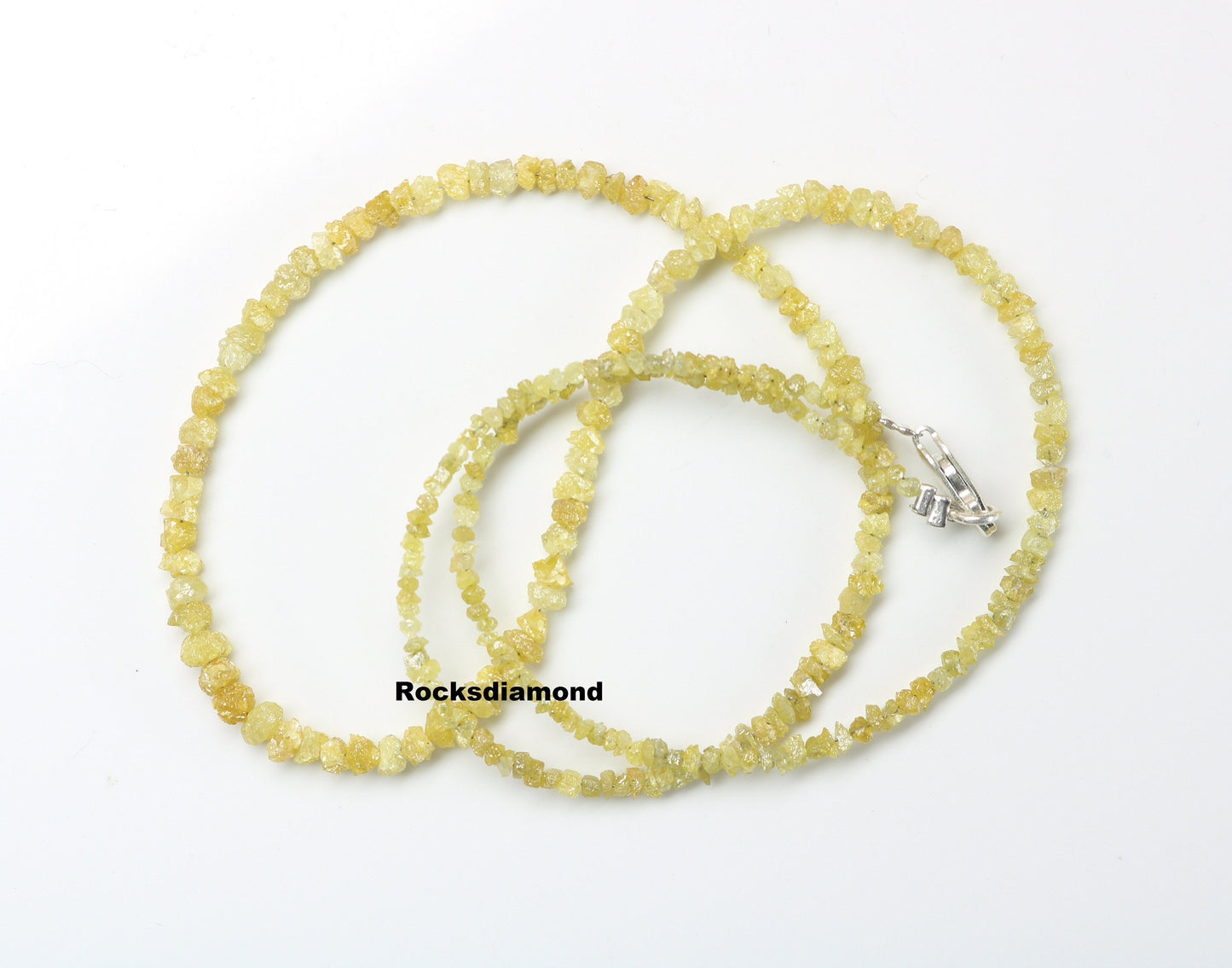 Natural Raw Rough Yellow Diamond Beads | One-of-a-Kind Art Deco Retro Necklace | Unique Vintage Crystal Jewelry Craft Supplies for Women