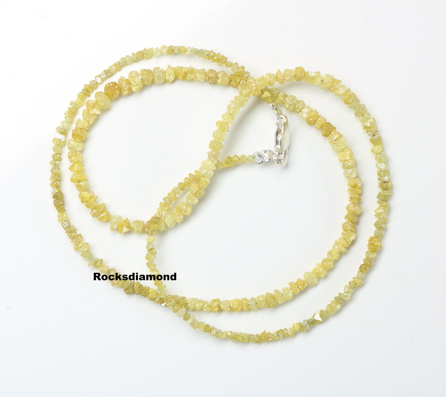 Natural Raw Rough Yellow Diamond Beads | One-of-a-Kind Art Deco Retro Necklace | Unique Vintage Crystal Jewelry Craft Supplies for Women