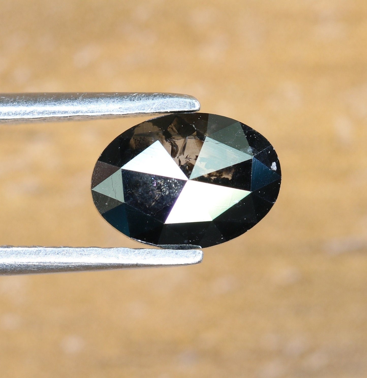 7mm 0.66 CT Natural Loose Black Oval Cut Diamond - Unique Antique Style Gift for Him & Distinctive Diamond Jewelry