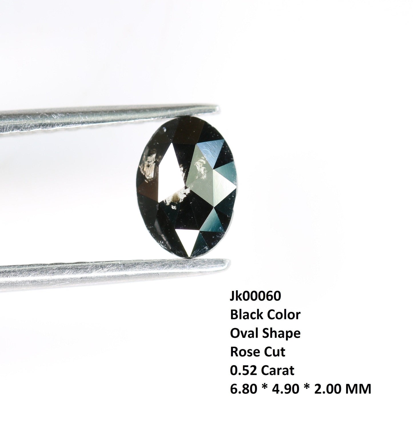 0.52 CT Black Oval Cut 6.80 MM Diamond - Unique Engagement Ring Gemstone & Perfect Gift for Wife, Girlfriend, Mother, or Daughter
