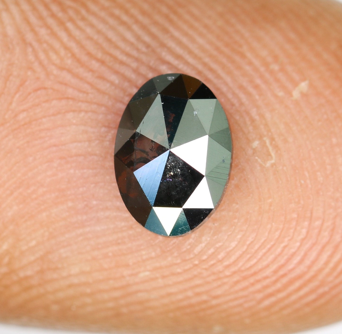 7mm 0.66 CT Natural Loose Black Oval Cut Diamond - Unique Antique Style Gift for Him & Distinctive Diamond Jewelry