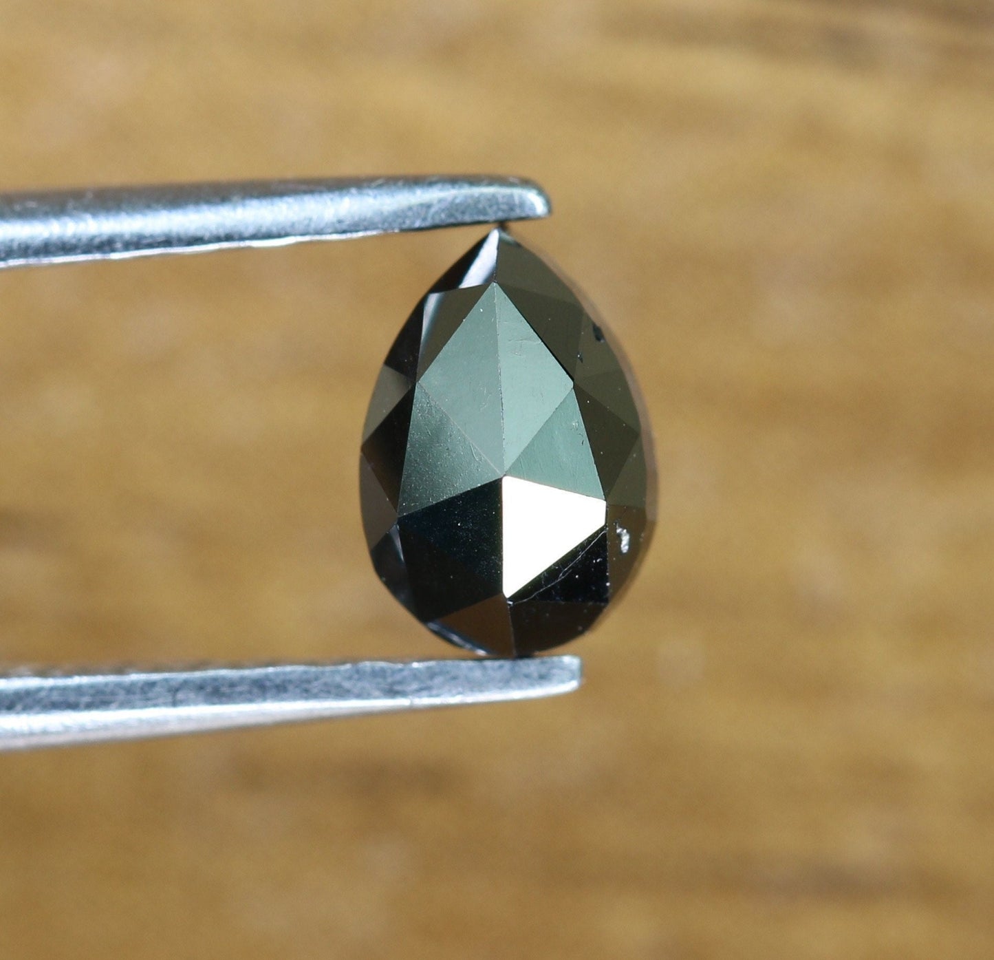 0.62 CT 6 MM Black Pear Shaped Diamond For Engagement RingFor Gold Ring Diamonds