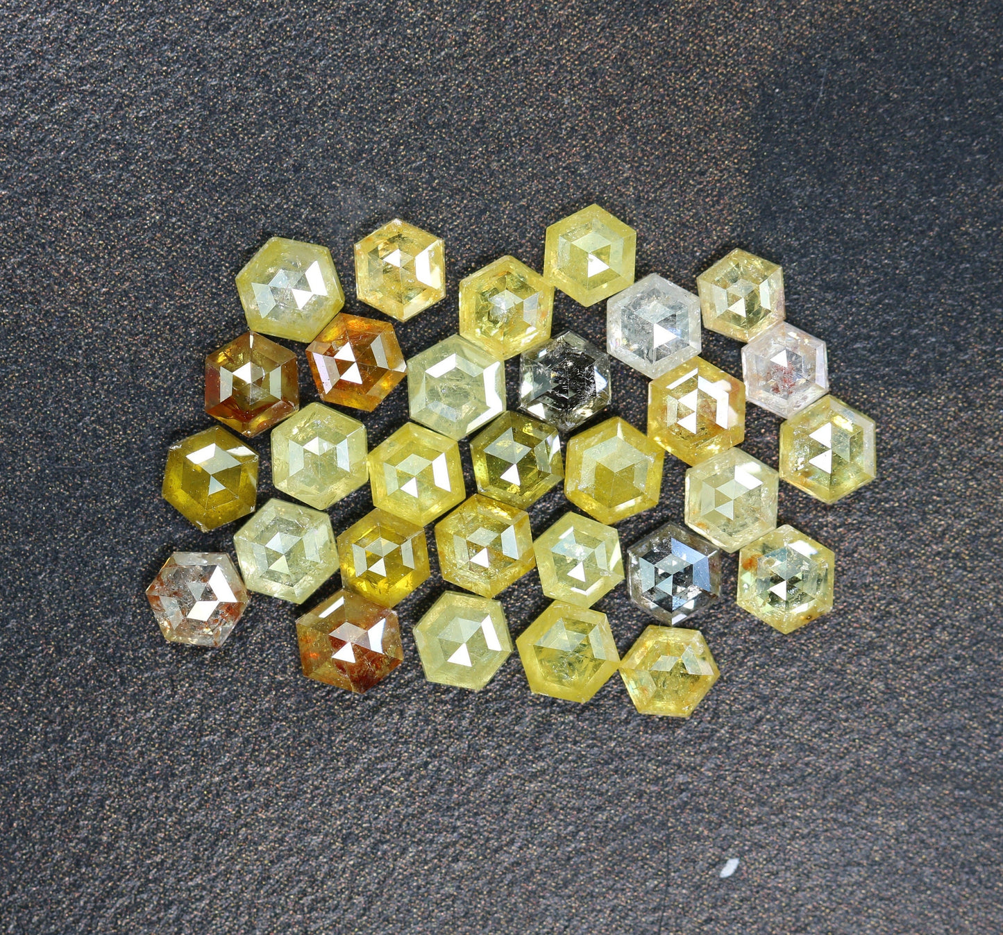 3-3.50 MM Unique Yellow Loose Salt and Pepper Hexagon Cut for Handmade Necklace Pendant | For Engagement Ring gift | Women custom jewelry