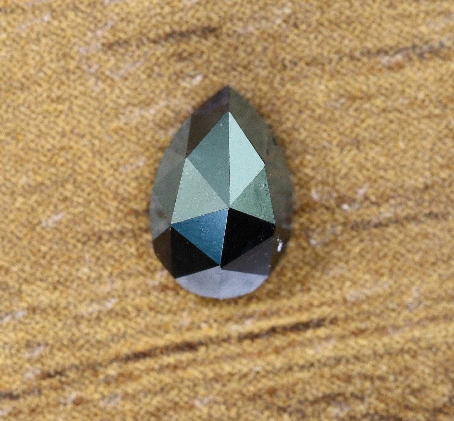 0.62 CT 6 MM Black Pear Shaped Diamond For Engagement RingFor Gold Ring Diamonds