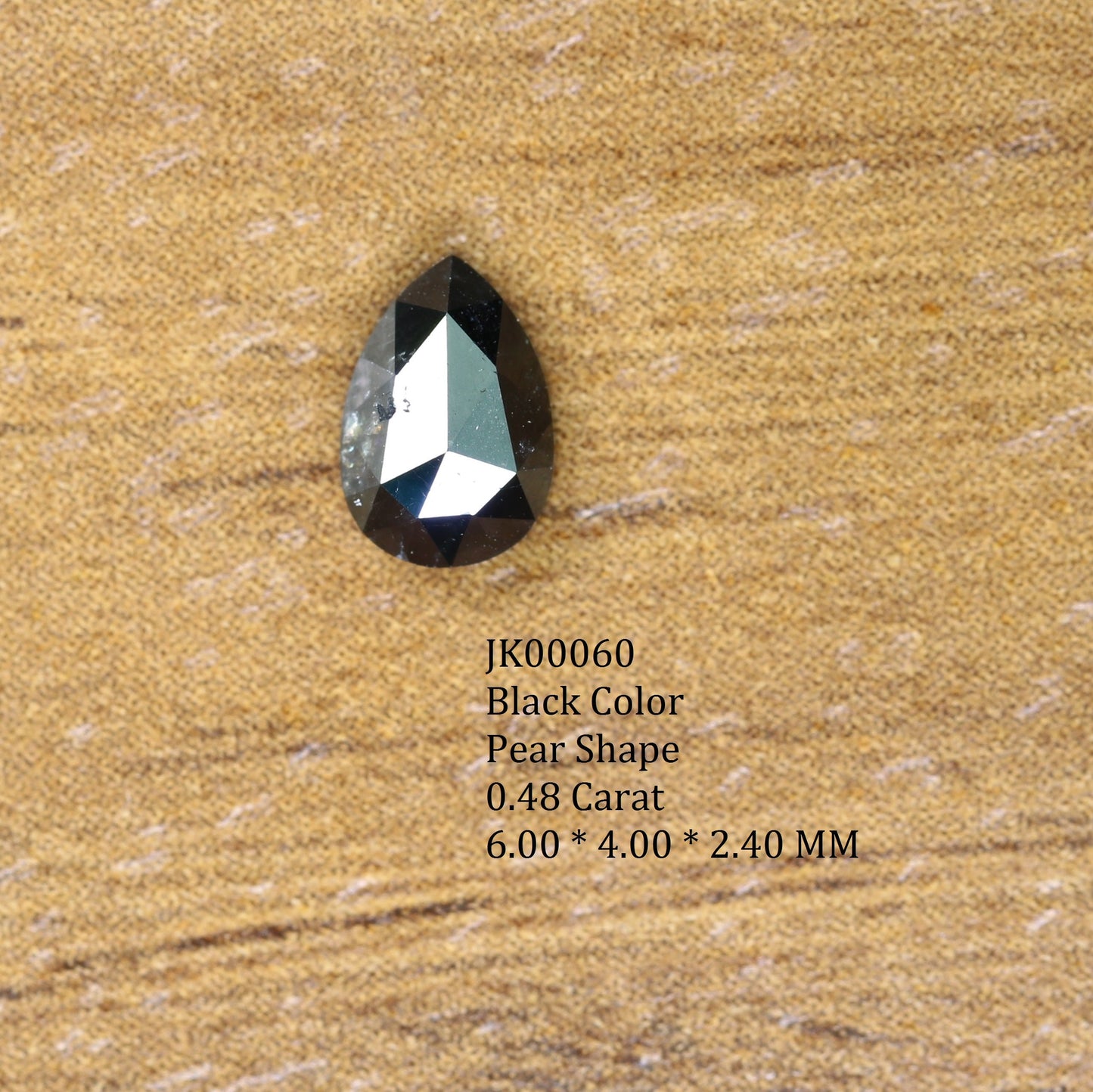 0.48 CT Black Pear Cut 6 MM Real Loose Polished Fancy Diamond For Engagement Ring, GIft for Your Loved OnesFor Gold Ring Diamonds