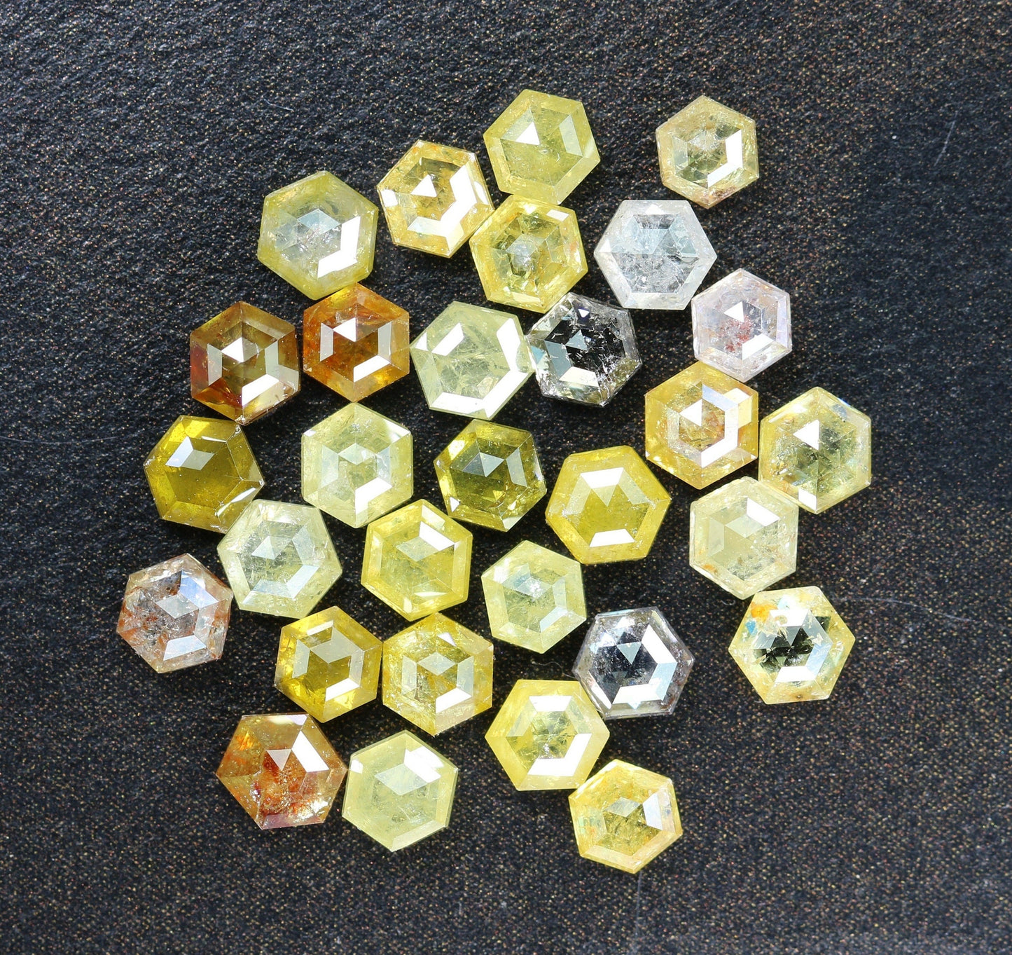3-3.50 MM Unique Yellow Loose Salt and Pepper Hexagon Cut for Handmade Necklace Pendant | For Engagement Ring gift | Women custom jewelry