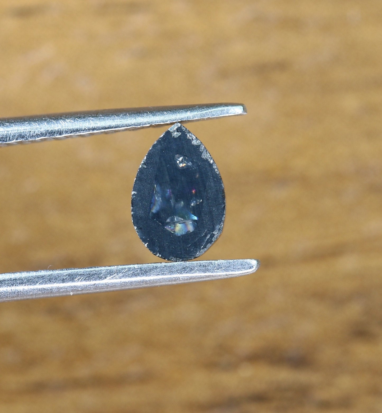 0.62 CT 6 MM Black Pear Shaped Diamond For Engagement RingFor Gold Ring Diamonds
