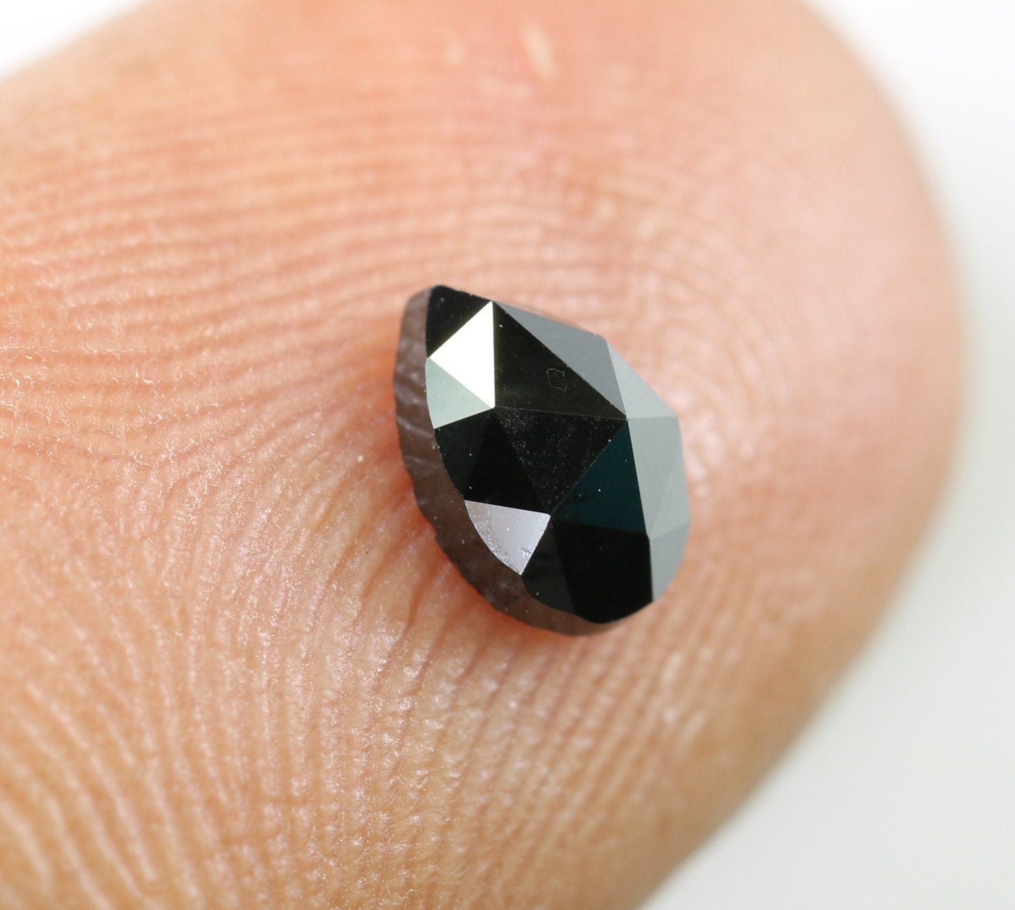 0.62 CT 6 MM Black Pear Shaped Diamond For Engagement RingFor Gold Ring Diamonds