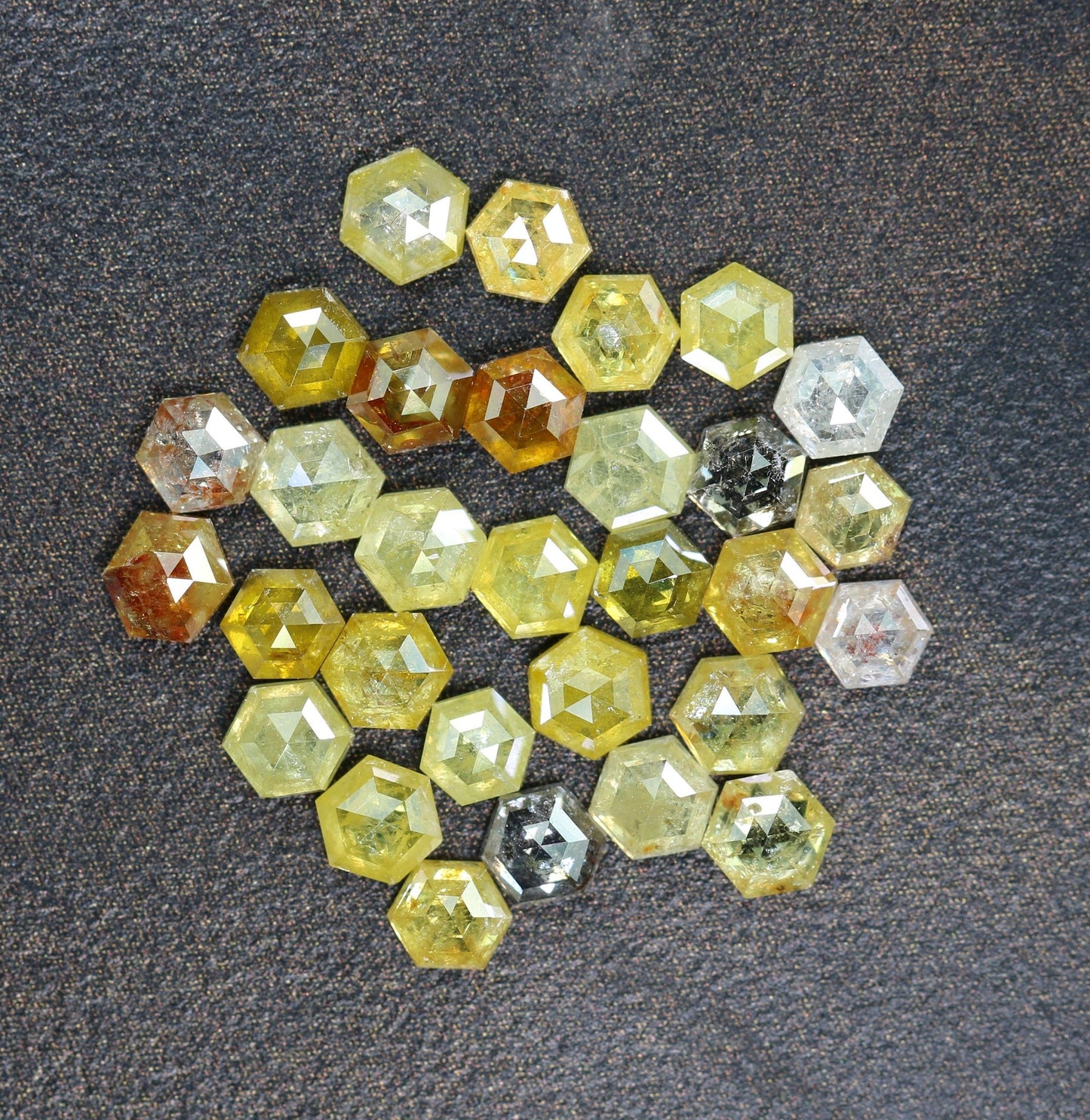 3-3.50 MM Unique Yellow Loose Salt and Pepper Hexagon Cut for Handmade Necklace Pendant | For Engagement Ring gift | Women custom jewelry