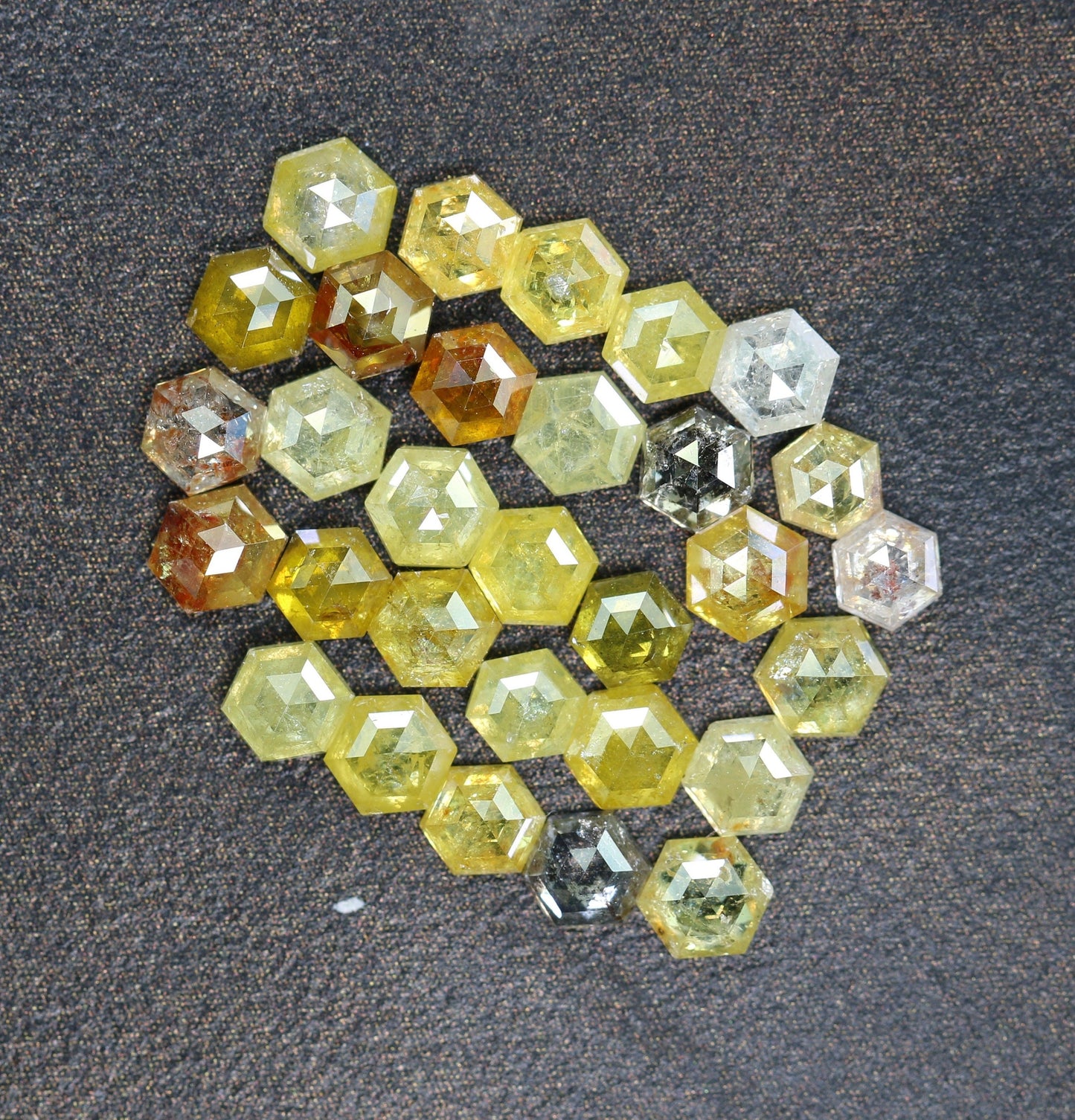 3-3.50 MM Unique Yellow Loose Salt and Pepper Hexagon Cut for Handmade Necklace Pendant | For Engagement Ring gift | Women custom jewelry