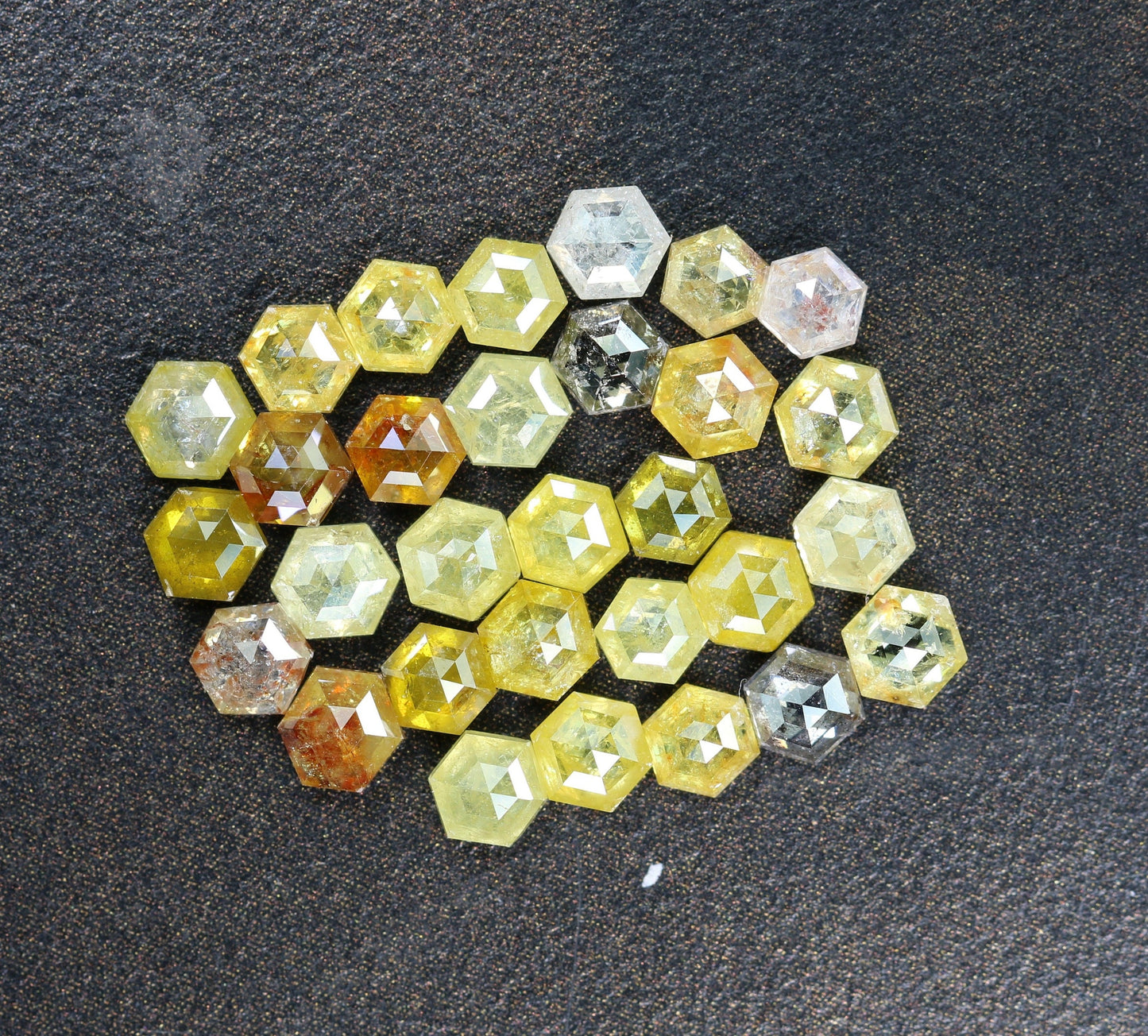 3-3.50 MM Unique Yellow Loose Salt and Pepper Hexagon Cut for Handmade Necklace Pendant | For Engagement Ring gift | Women custom jewelry