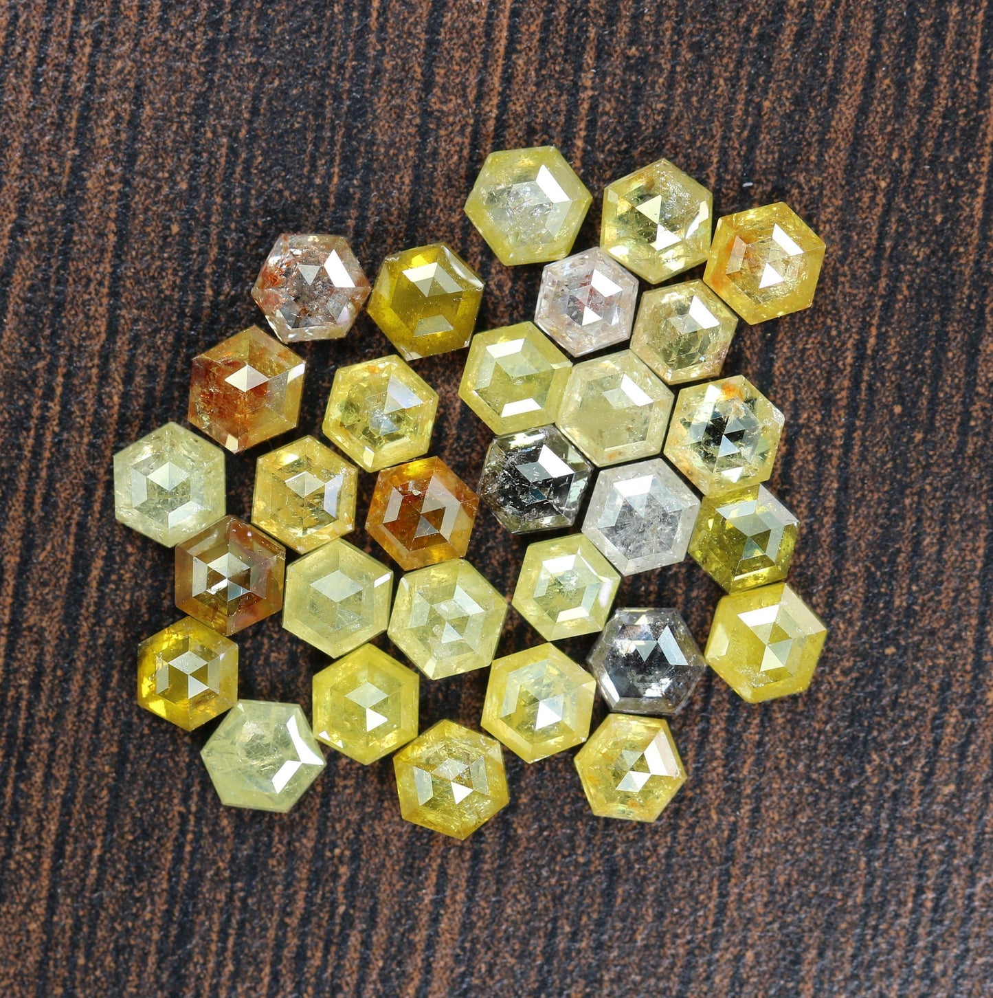 3-3.50 MM Unique Yellow Loose Salt and Pepper Hexagon Cut for Handmade Necklace Pendant | For Engagement Ring gift | Women custom jewelry