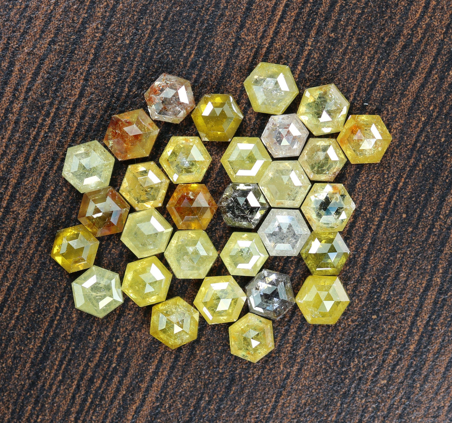 3-3.50 MM Unique Yellow Loose Salt and Pepper Hexagon Cut for Handmade Necklace Pendant | For Engagement Ring gift | Women custom jewelry