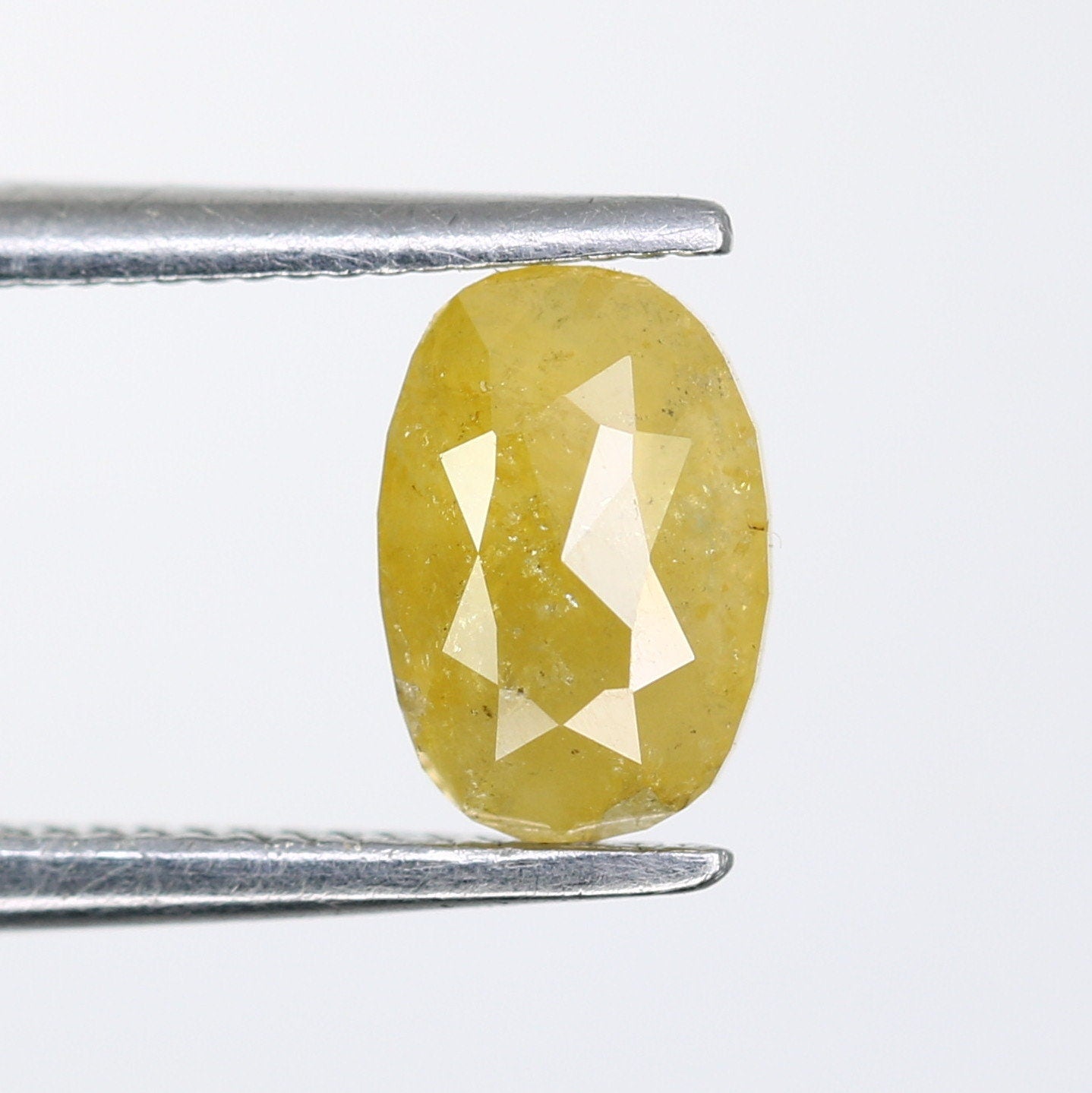 Rose Cut Yellow Oval Fancy Diamond Ring in Gold Setting - Unique Fancy Diamond Jewelry for Distinctive Style and Special Occasions