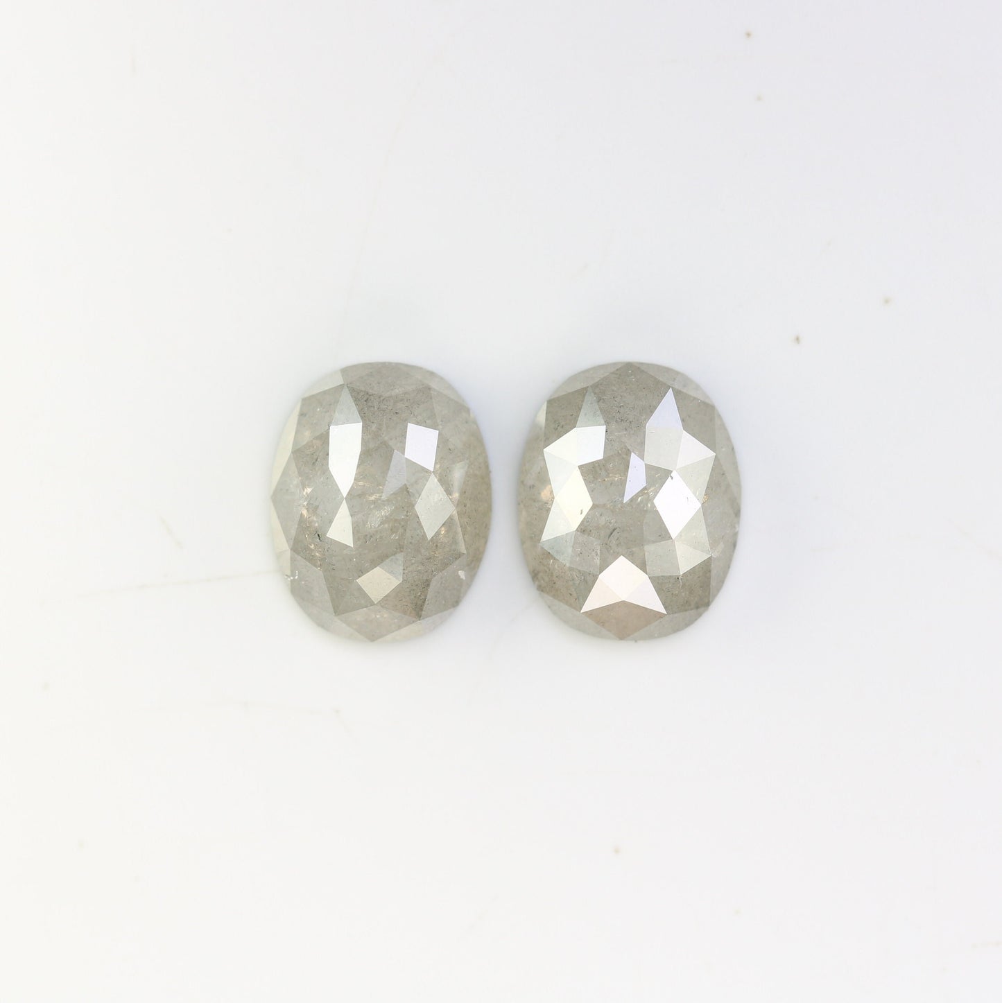 Natural Loose Oval Cut Pair Diamond Salt And Pepper Oval Cut Diamond Natural Diamond Black Grey Oval Rose Cut Diamond Diamonds