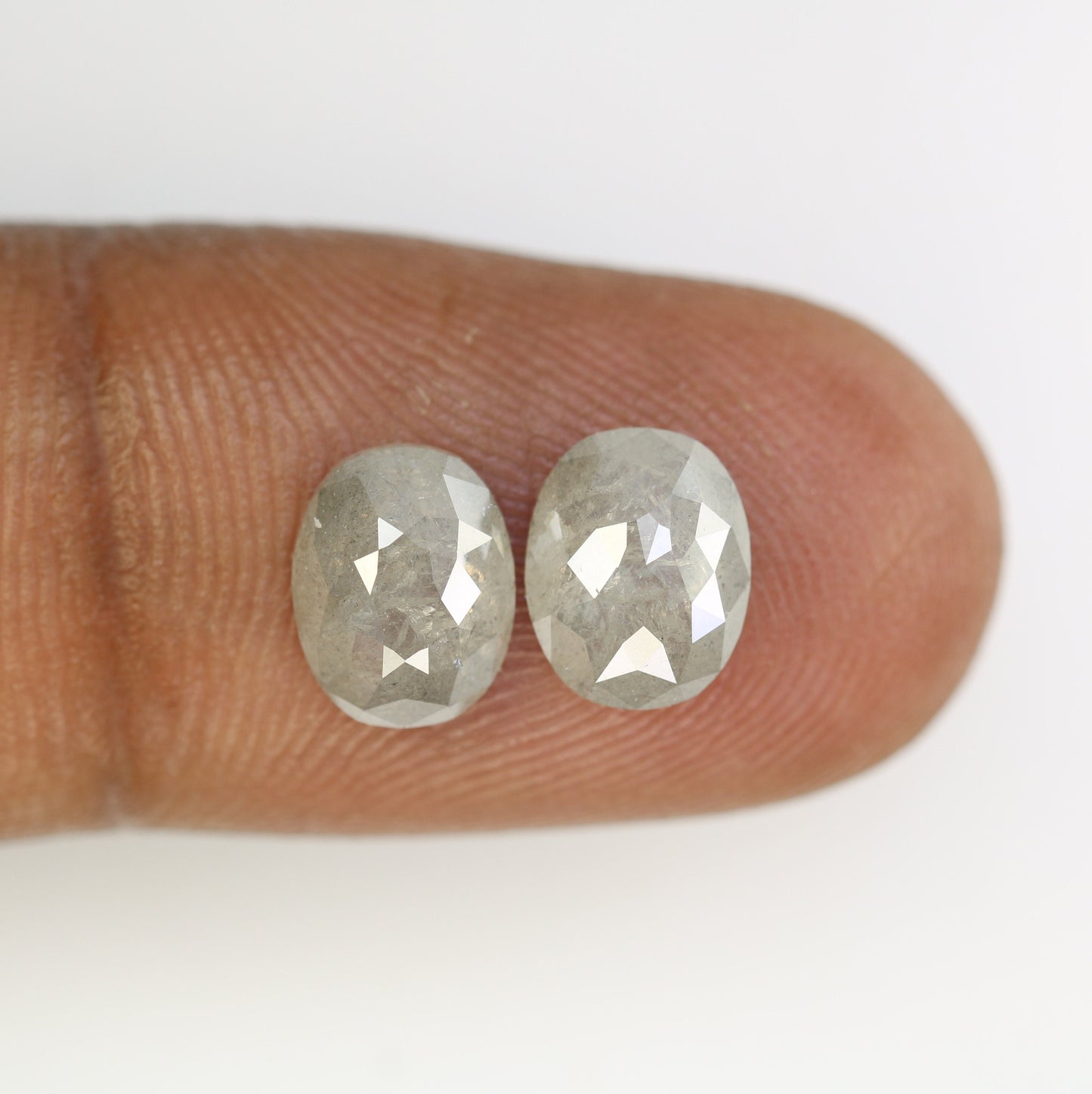 Natural Loose Oval Cut Pair Diamond Salt And Pepper Oval Cut Diamond Natural Diamond Black Grey Oval Rose Cut Diamond Diamonds