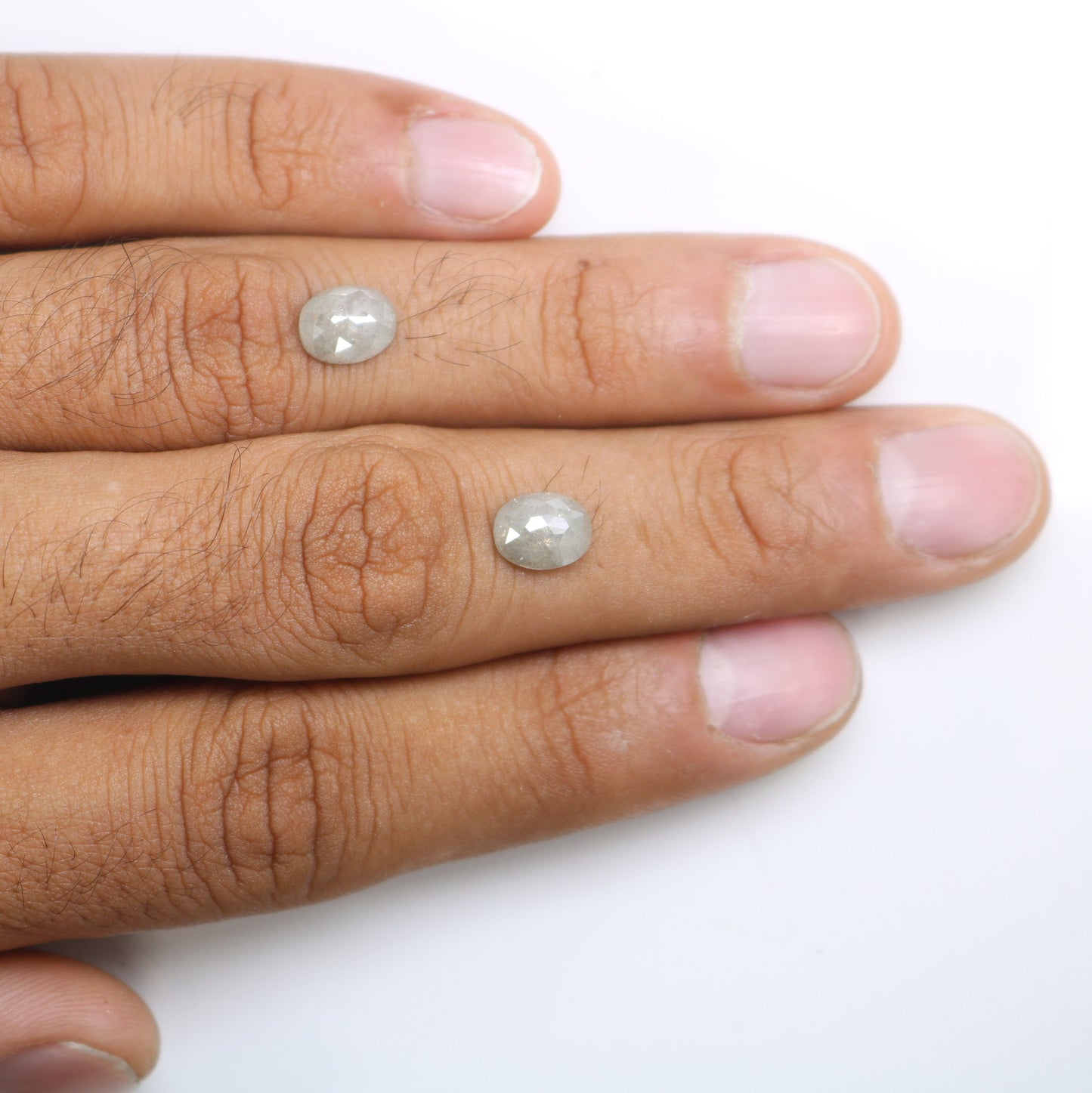 Natural Loose Oval Cut Pair Diamond Salt And Pepper Oval Cut Diamond Natural Diamond Black Grey Oval Rose Cut Diamond Diamonds