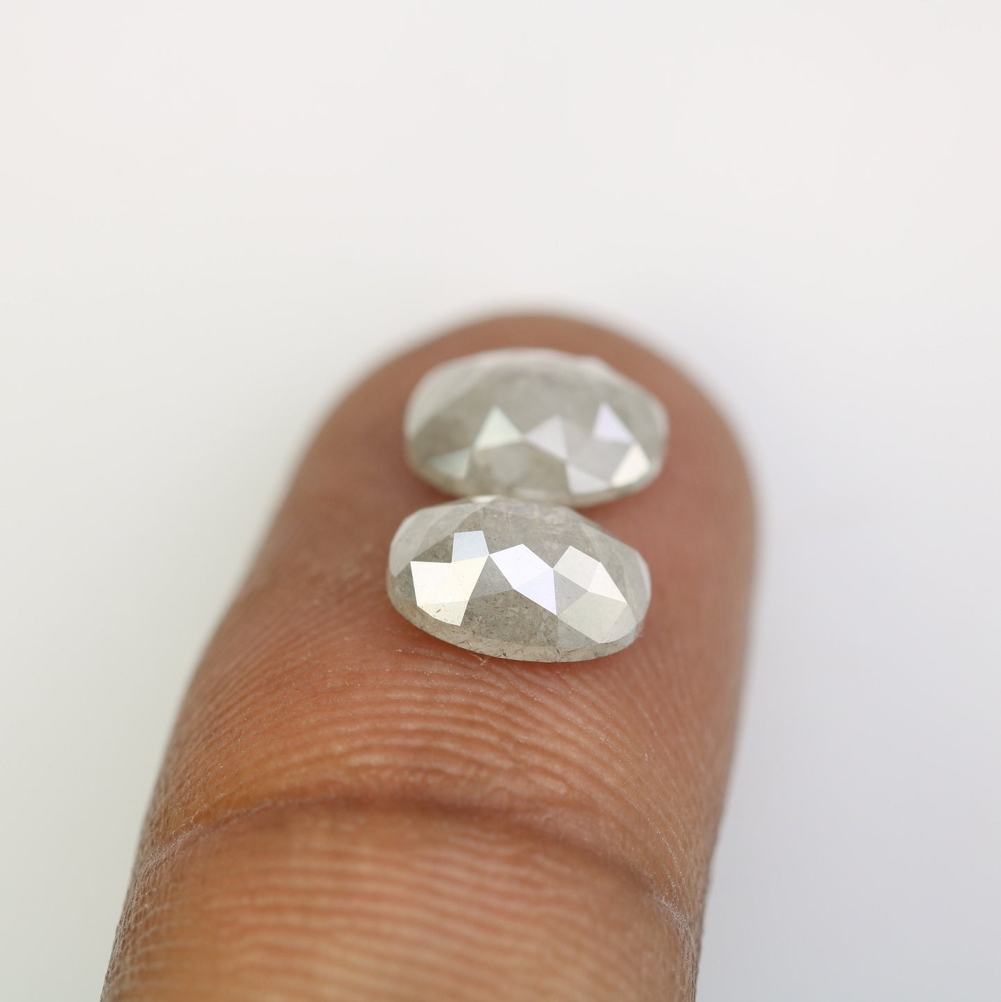 Natural Loose Oval Cut Pair Diamond Salt And Pepper Oval Cut Diamond Natural Diamond Black Grey Oval Rose Cut Diamond Diamonds