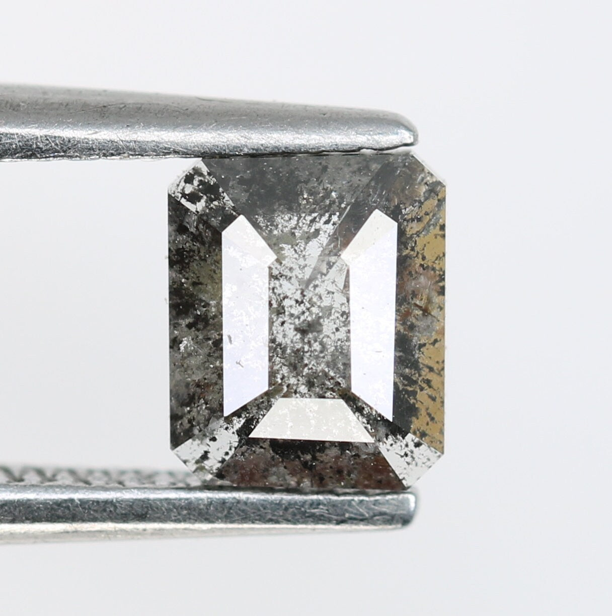 Salt and Pepper Emerald Shape Diamond - Natural Loose Emerald Cut Diamond - Ideal for Emerald Engagement Ring - Custom Jewelry Option