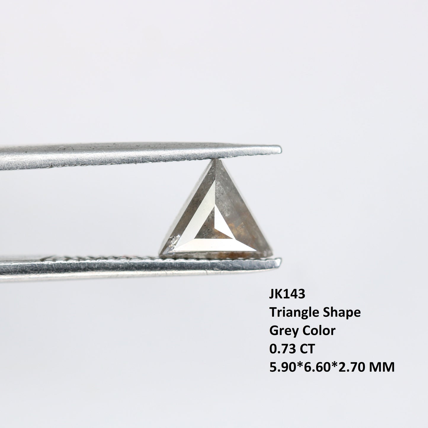 0.73 CT Salt and Pepper Triangle Cut Diamond, Natural Loose Unique Diamonds, For bracelet & pendant necklace, Victorian jewelry women gift