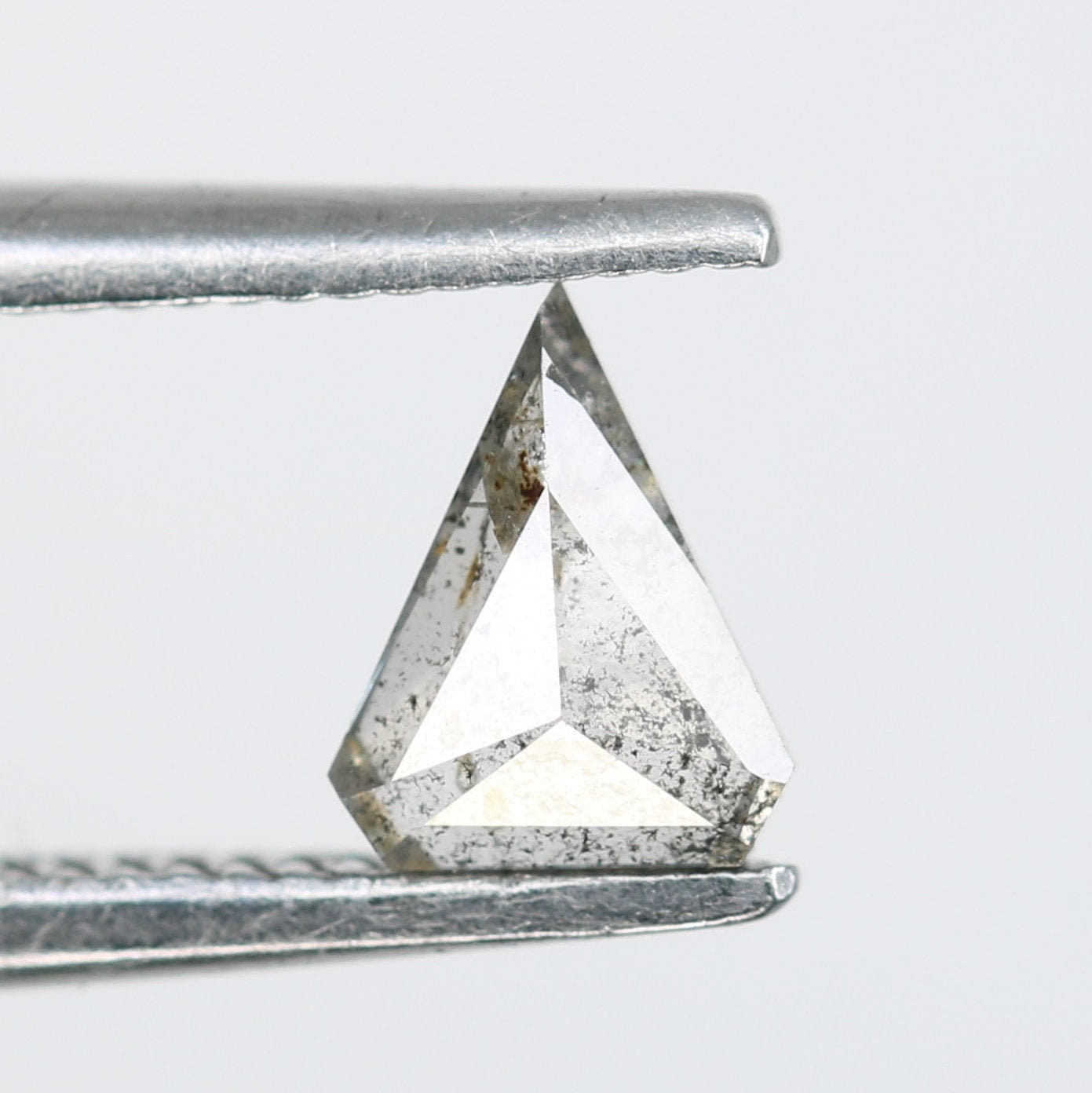 0.33 CT Unique Shield Cut Salt and Pepper Diamond For handmade necklace pendant Black/Grey crystal Diamond for Engagement Gold Ring Gift