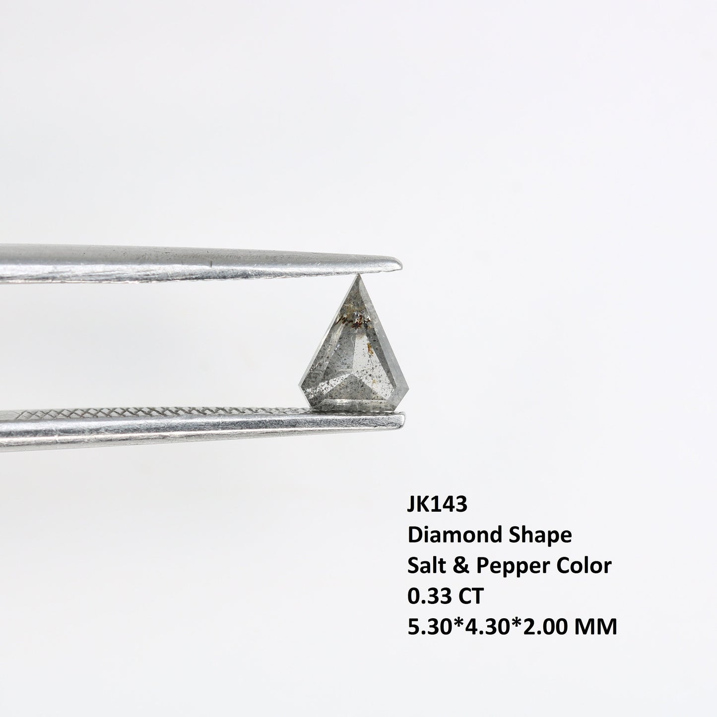 0.33 CT Unique Shield Cut Salt and Pepper Diamond For handmade necklace pendant Black/Grey crystal Diamond for Engagement Gold Ring Gift