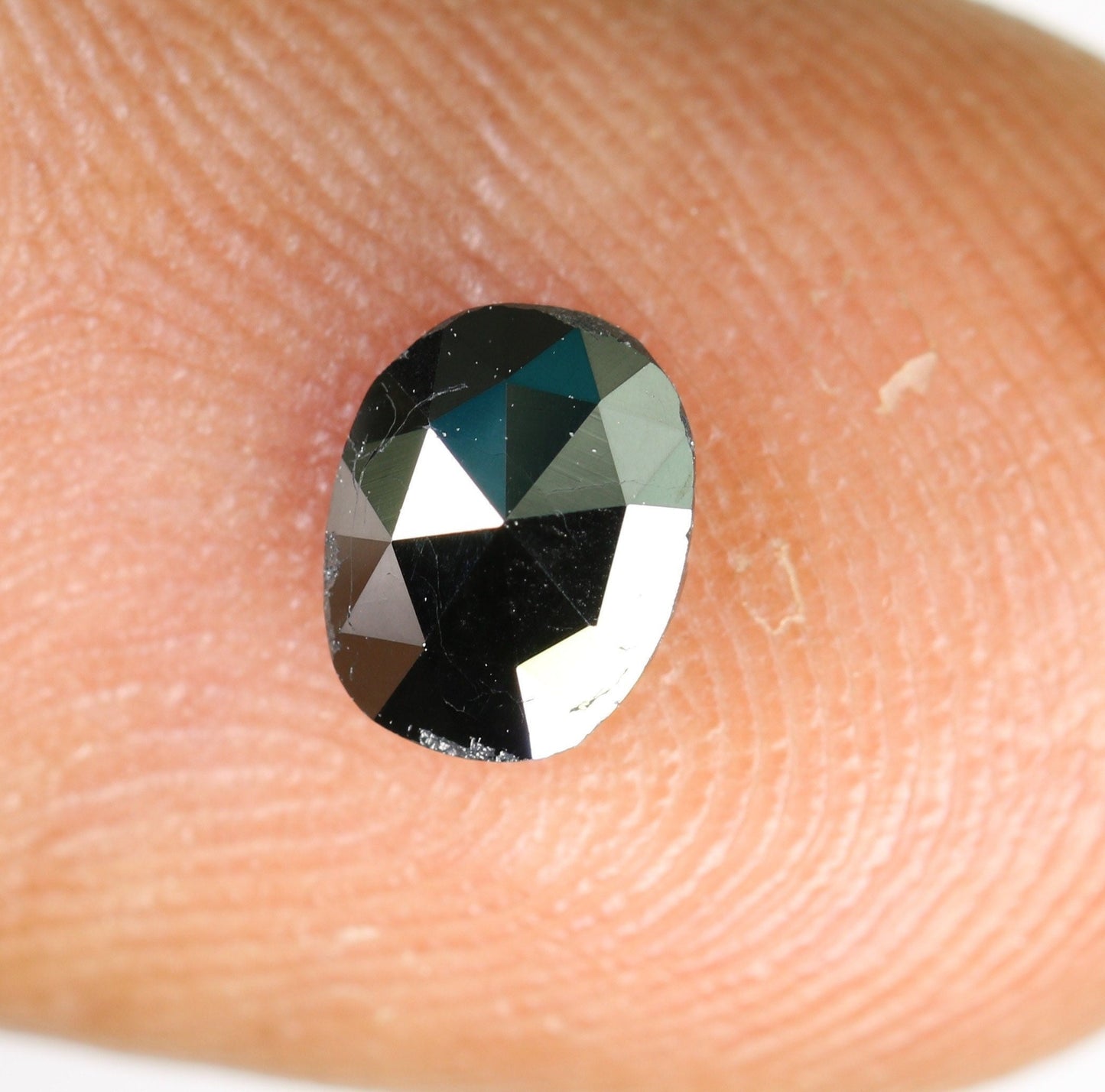 0.54 CT Rose Cut Oval Black Diamond 6 MM - Perfect for Engagement Ring, Anniversary, or Birthday Gift & Gold Ring Jewelry for Her